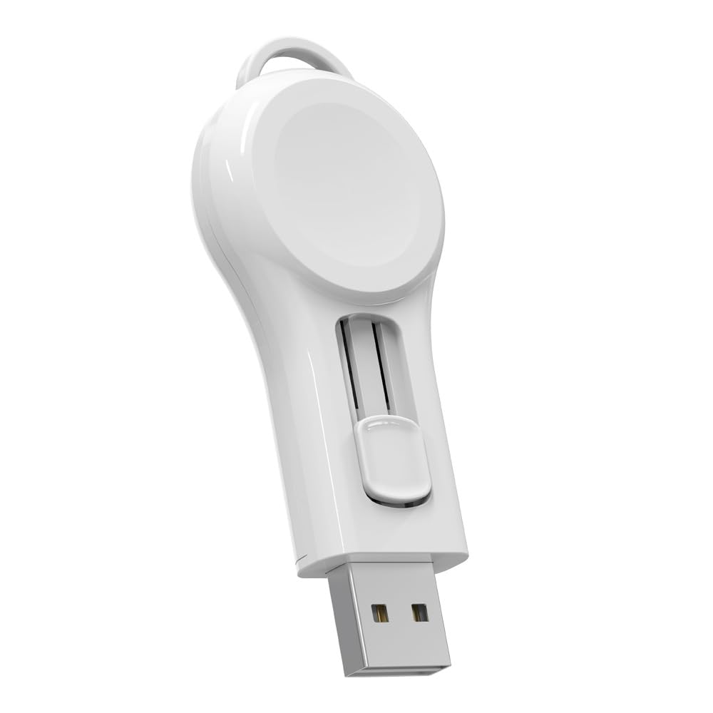 MMOBIEL Magnetic Wireless Charger for Apple Watch & AirPods - Fast Charging, Compact USB-A, Extendable Design - Perfect for Travel, Office, and Nightstand Charging