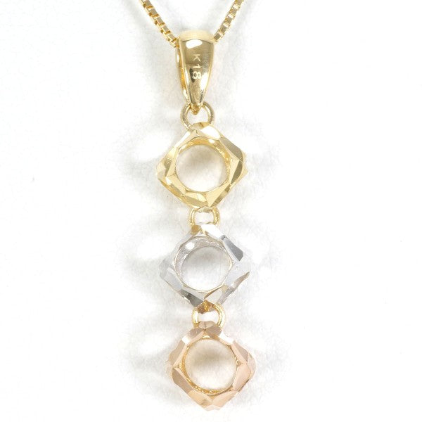 18K Yellow Gold, White Gold & Pink Gold Necklace - 45cm Elegant Chain for Women | Perfect for Weddings, Parties & Everyday Wear