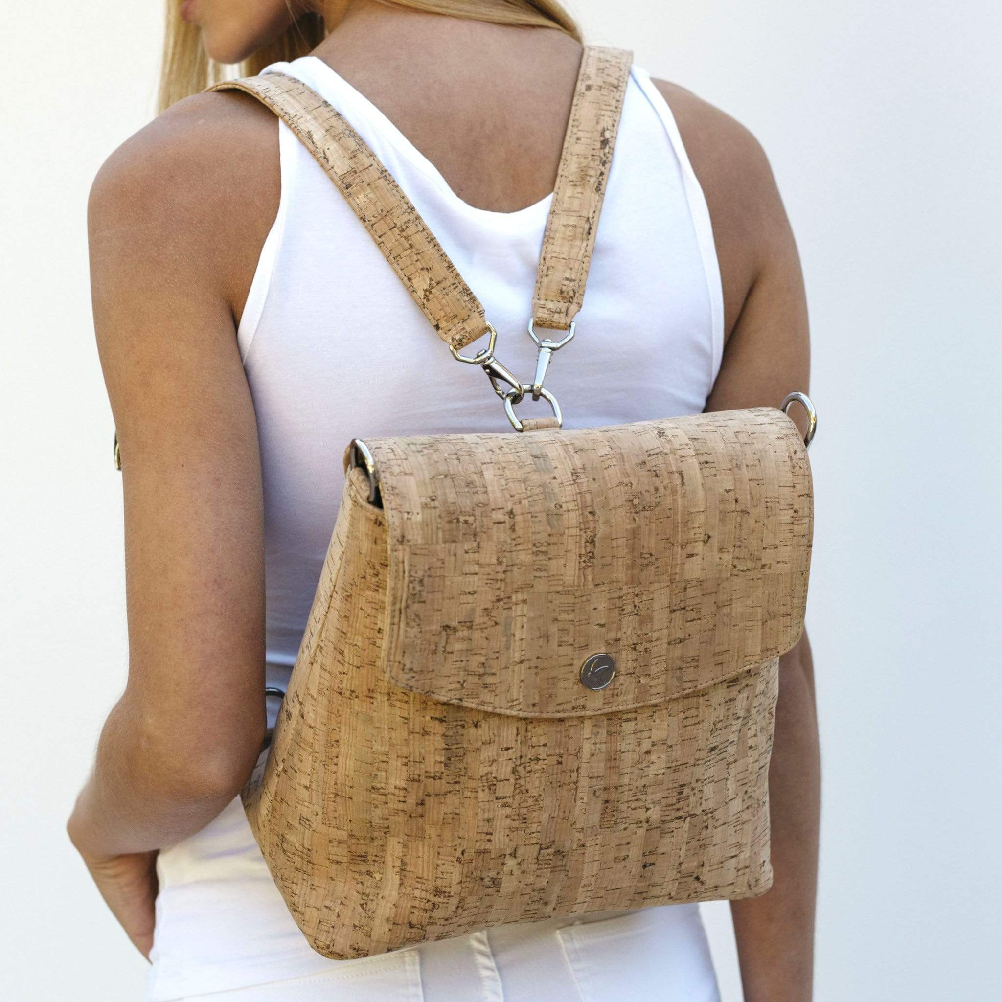Gemma Vegan Backpack - Eco-Friendly Natural Cork Laptop Backpack for Women & Men | Lightweight Travel Backpack for Work, School & Outdoor Adventures