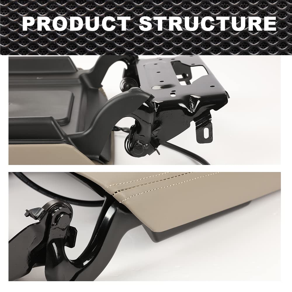 Wireless Charging Center Console Armrest Cover Compatible with 2015-2019 Chevy Tahoe Suburban & GMC Yukon XL - Premium PU Leather Brown - Perfect for Road Trips & Daily Commute