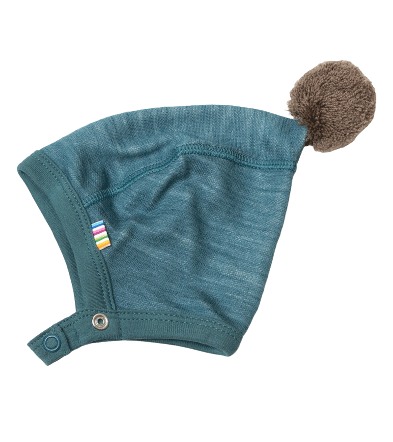 Stylish Teal Pointed Pom Pom Beanie by Joha - Soft Winter Knit Hat for Women & Men - Perfect for Cold Weather, Outdoor Activities & Fashion Accessories