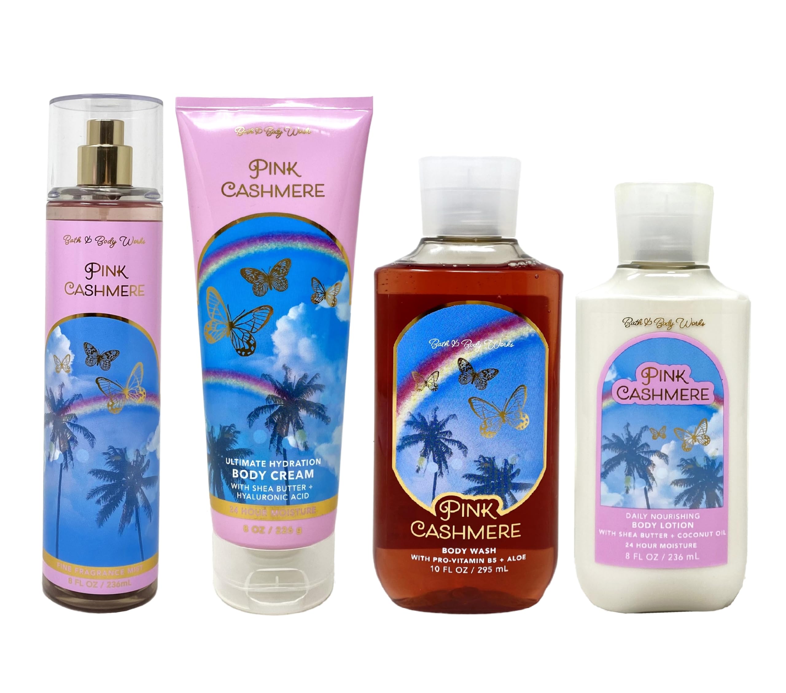 Pink Cashmere Deluxe Gift Set - Fragrance Mist, Body Cream, Body Wash & Lotion Set | Bath & Body Works Full Size Collection | Perfect for Self-Care, Gifts & Relaxation