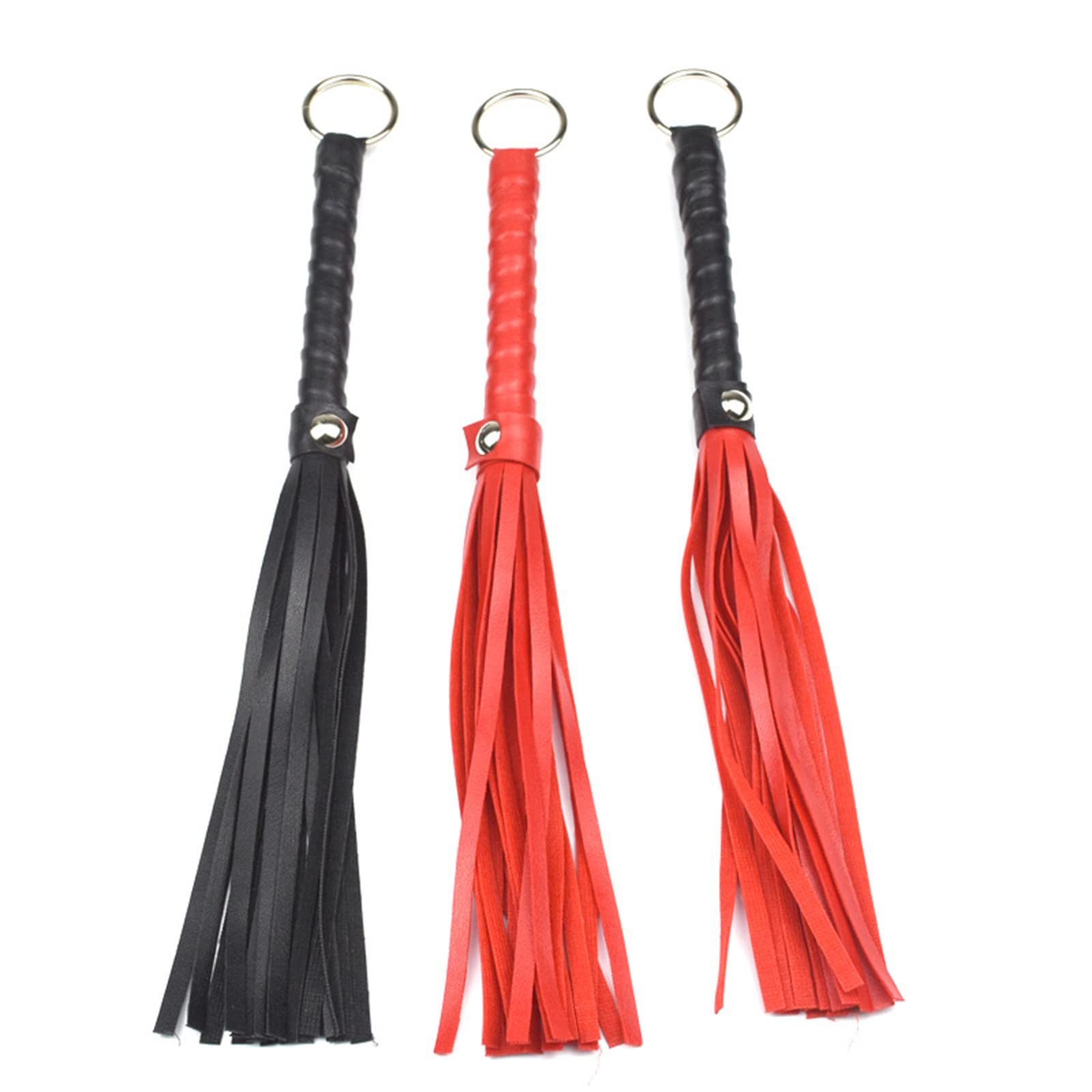 Premium Unisex BDSM Whip - Black Leather Small Flogger for Couples, Sensual Play & Spanking - Perfect for Roleplay, Bondage & Adult Intimacy