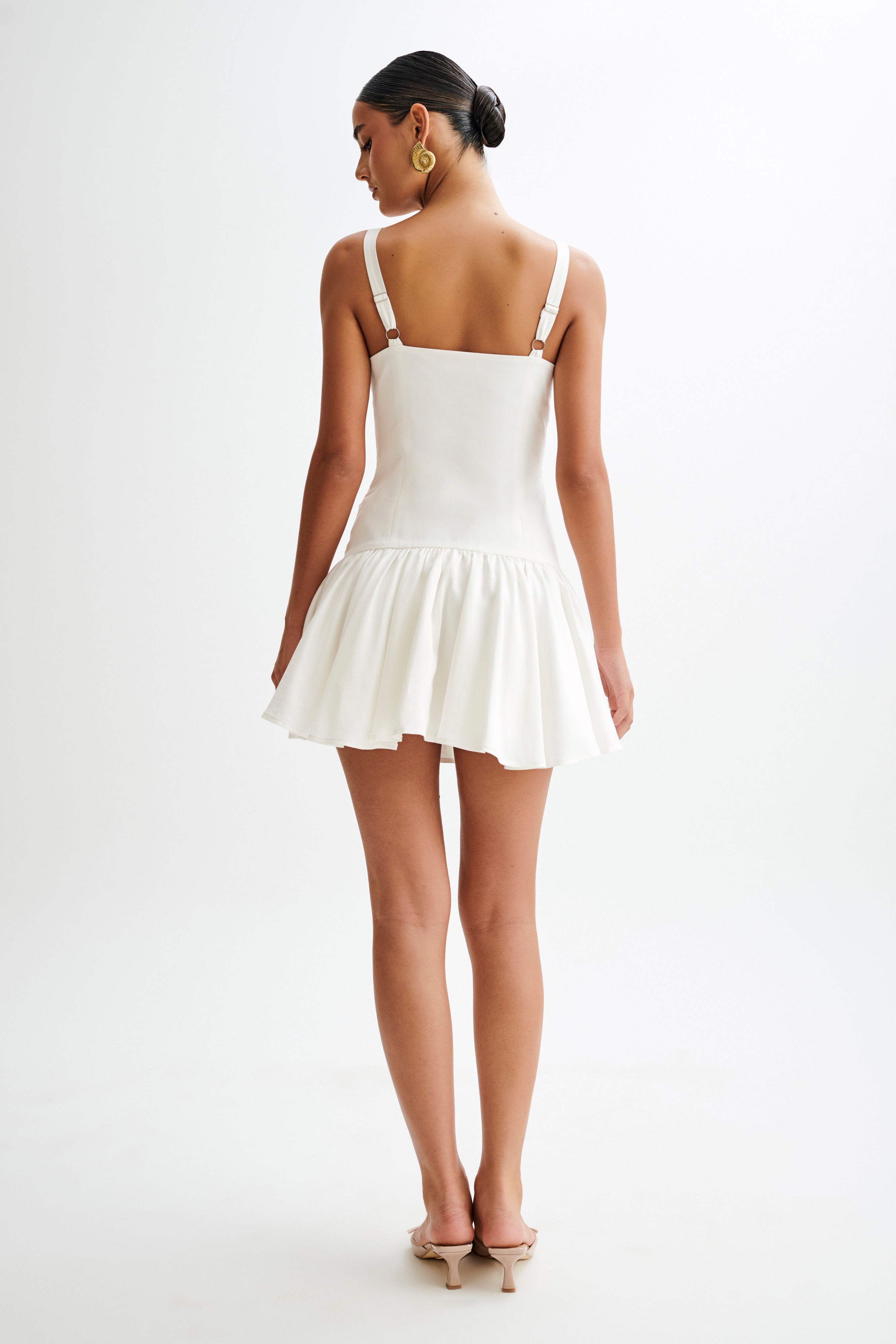 Alvara Cotton Puffy Mini Dress for Women - Soft & Comfortable White Summer Dress - Perfect for Beach, Vacation & Casual Outings