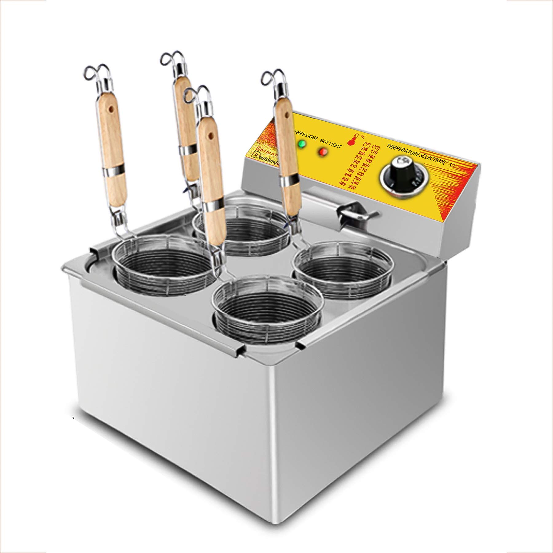 ALDKitchen Electric Pasta Maker & Noodle Cooker - 4-Piece Stainless Steel Hot Pot Set for Pasta, Ramen & Dumplings (110V) | Perfect for Home Cooking, Restaurant Use & Party Serving