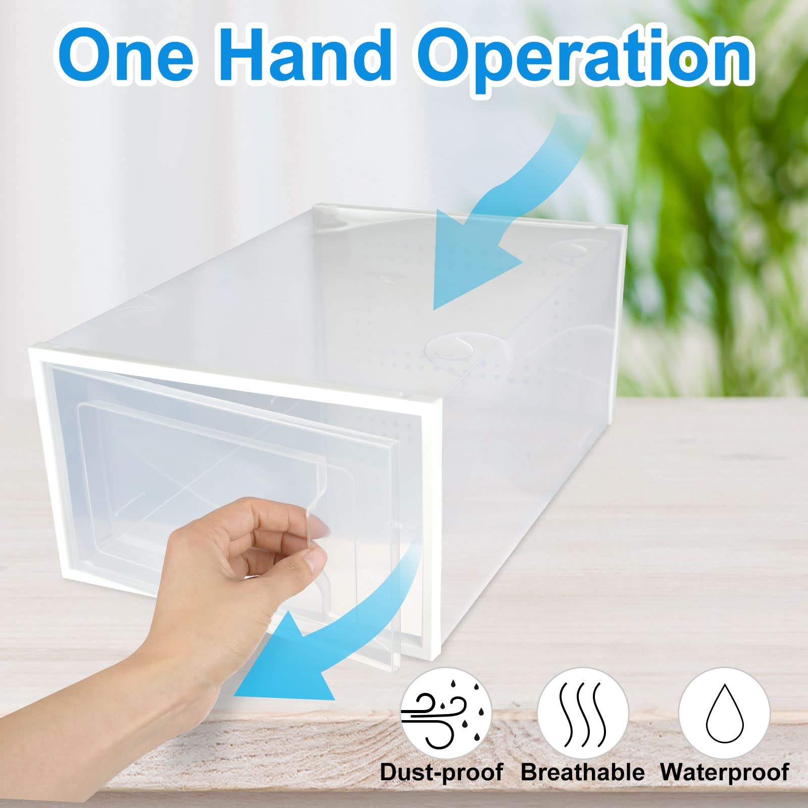 Clear Plastic Shoe Organizer Boxes - 12 Pack Stackable Shoe Storage Containers for Closet Organization | Durable Shoe Boxes for Men & Women (Medium Size) | Perfect for Bedroom, Closet, and Entryway Storage Solutions