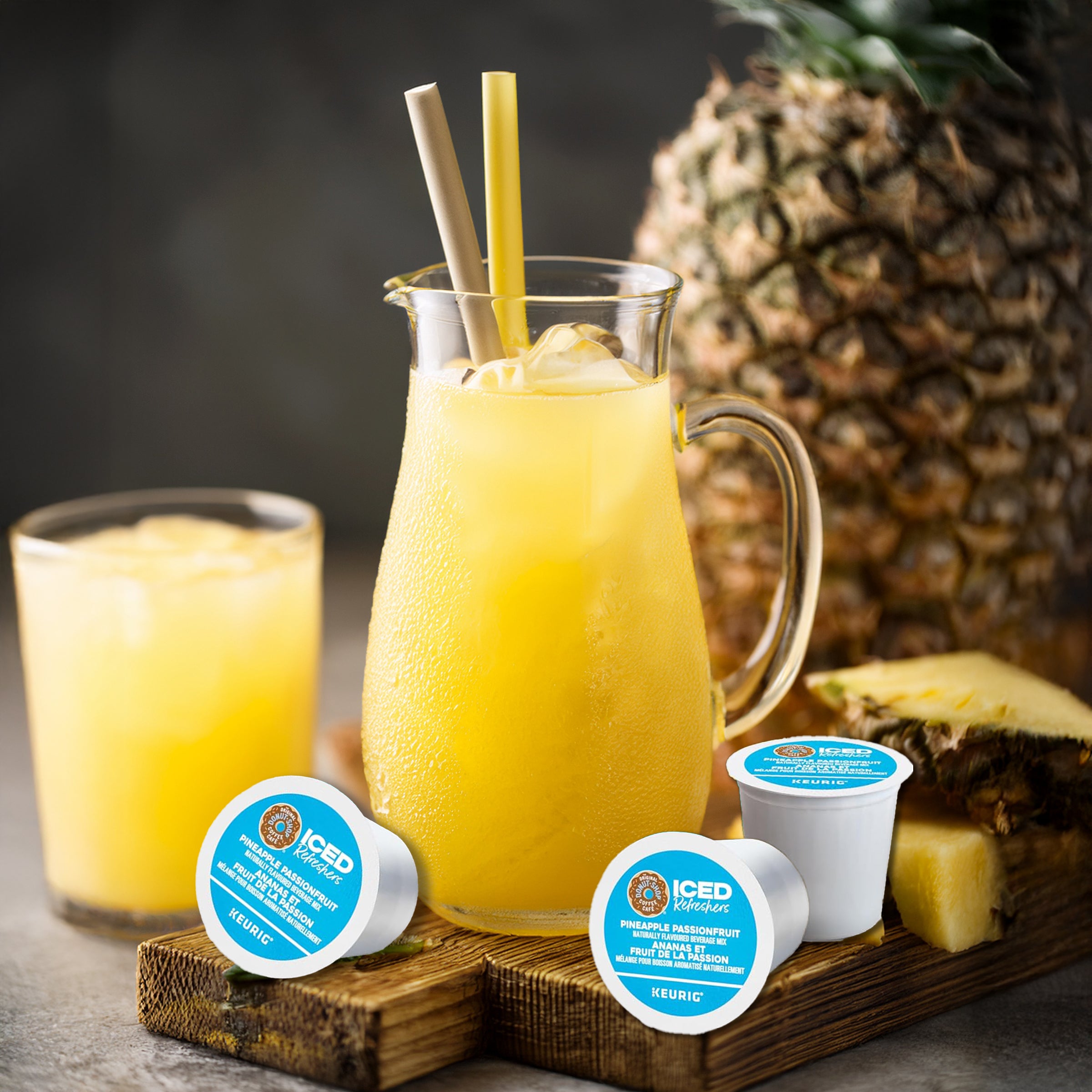 Donut Shop® Iced Coffee Refresher - Pineapple Flavor, 10 Pack | Premium Iced Coffee Drink Mix for Summer, Office & Road Trips