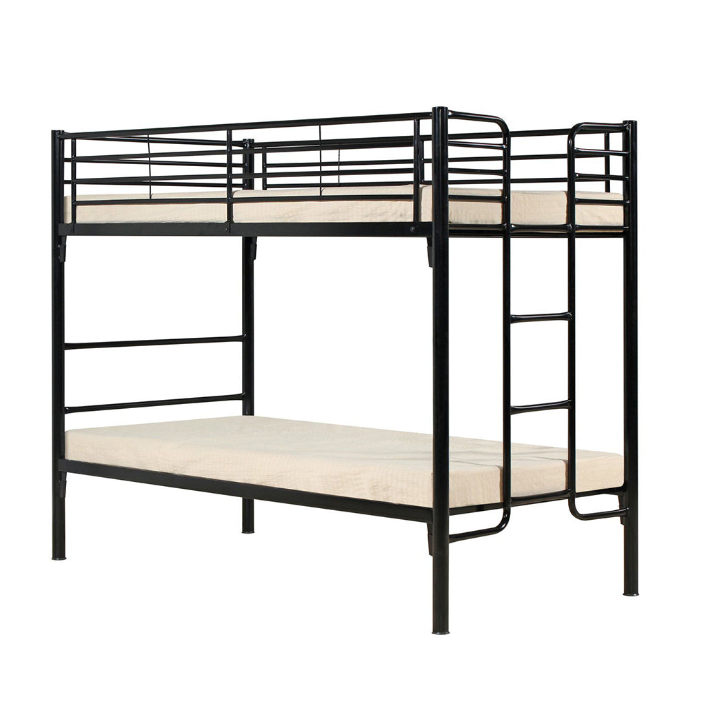Military Style Bunk Bed - Heavy Duty Metal Twin Over Twin Bunk Beds for Kids & Adults - Space Saving Bedroom Furniture for Dorms, Shared Rooms & Small Apartments