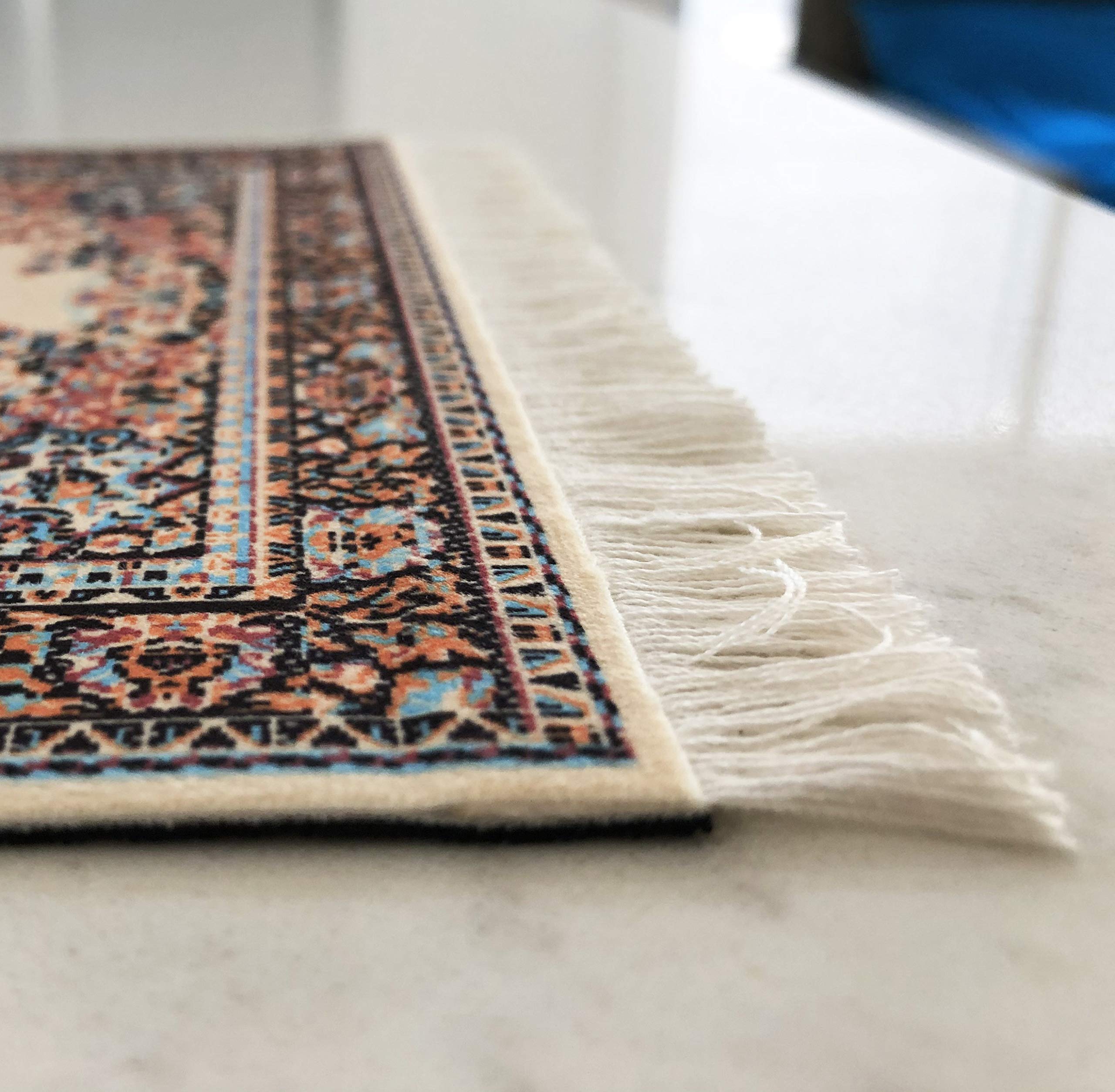 Set of 2 Oriental Style Rug Mouse Pads for Computer Desk - Non-Slip Carpet Mouse Mat for Office & Gaming, Perfect for Home & Workspace Decor