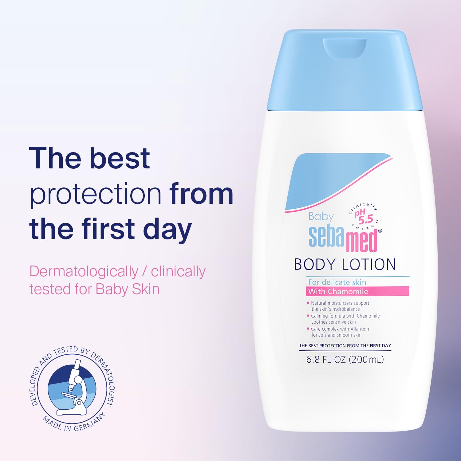 Sebamed Baby Lotion pH 5.5 - Ultra Mild Moisturizer for Sensitive Skin | Dermatologist Recommended | 6.8 fl oz (200ml) | Gentle Hydration for Newborns & Delicate Skin | Perfect for Daily Baby Care & Eczema Relief