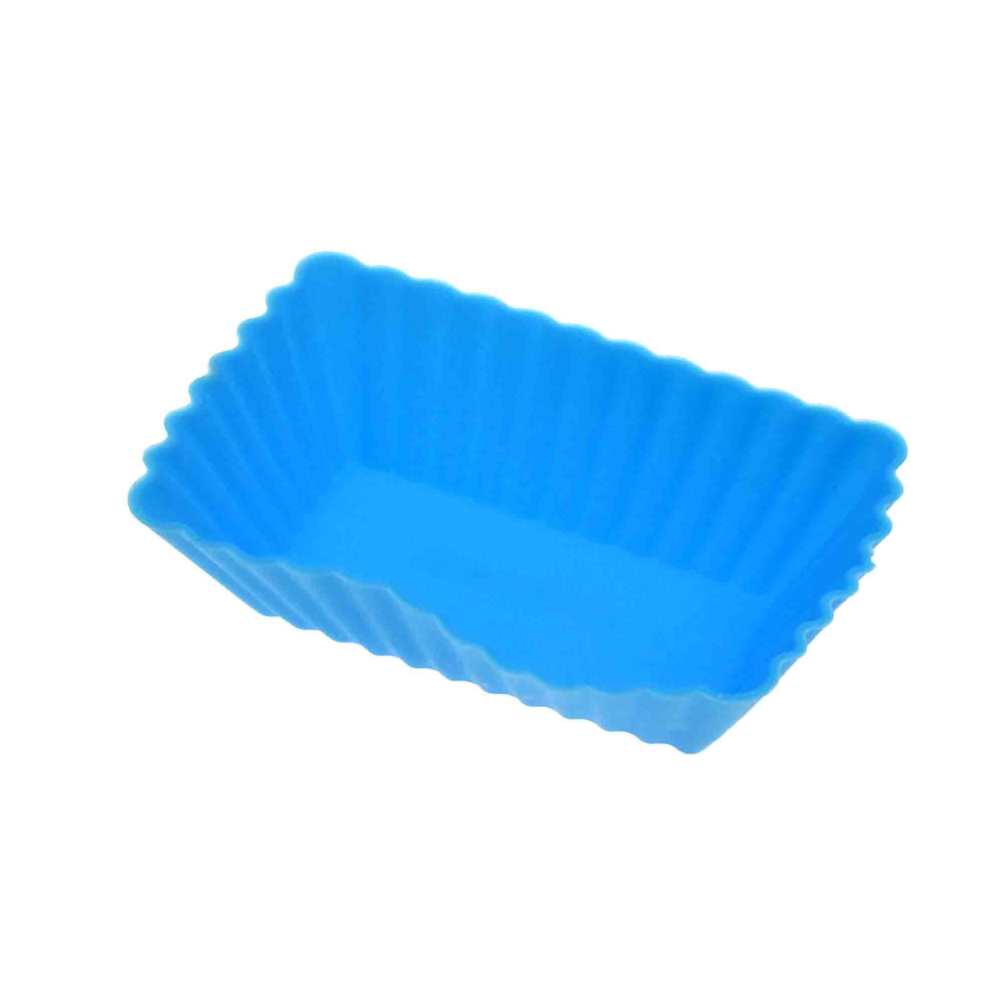 5Pcs Reusable Silicone Cupcake Baking Cups - Nonstick Muffin & Donut Pan Liners, Mini Cake Mold (8.5CM Rectangle, Random Colors) for Home Baking, Party Desserts & Kids Snacks
