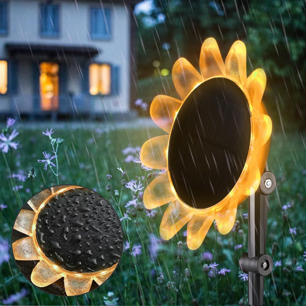 Solar Powered Sunflower Garden Lights - Outdoor Waterproof RGB Stake Lights for Yard, Pathway, Patio & Landscape Decoration