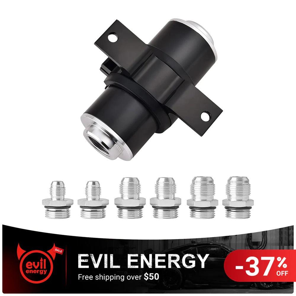 EVIL ENERGY Universal Inline Fuel Filter with 6AN 8AN 10AN Adapter & Bracket - 10/30/40/100 Micron for High Performance Cars, Racing & Off-Road Vehicles