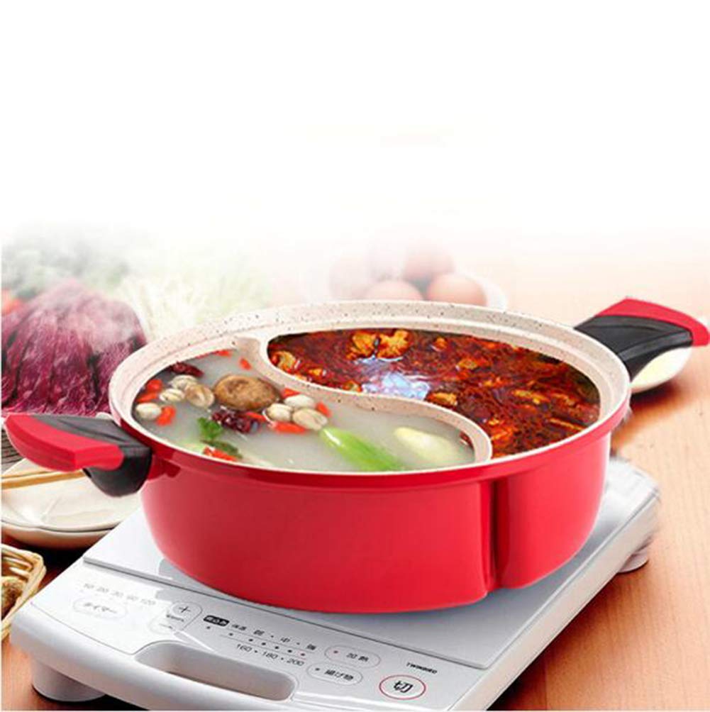 Premium Shabu Shabu Hot Pot Set with Maifan Stone, Divider & Lid - Universal for Induction & Gas Stoves - Perfect for Family Gatherings & Asian Cuisine Cooking