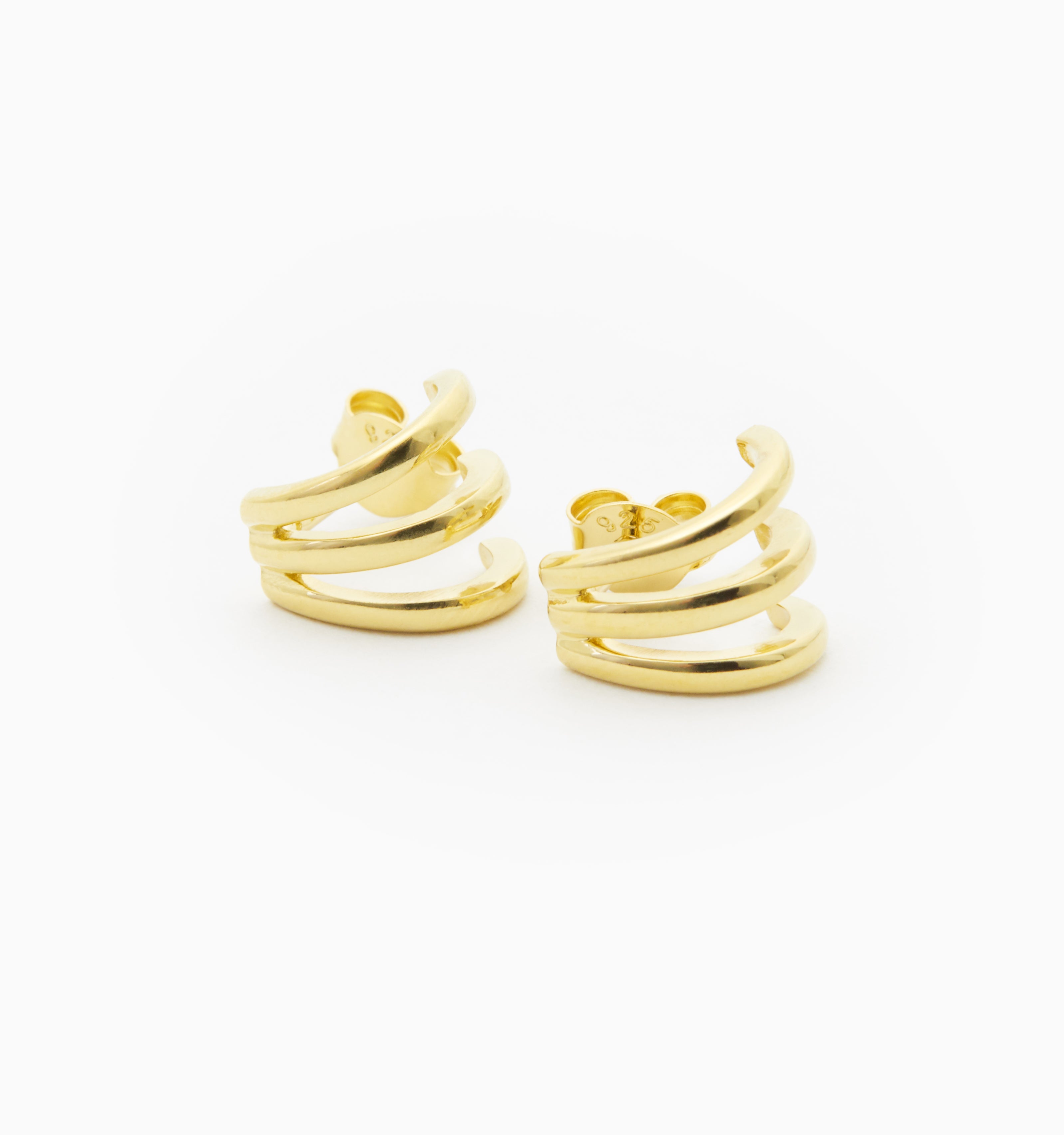 Triple Half Hoop Earrings for Women - 14K Gold Plated Dainty Minimalist Jewelry - Perfect for Everyday Wear, Date Night & Special Occasions