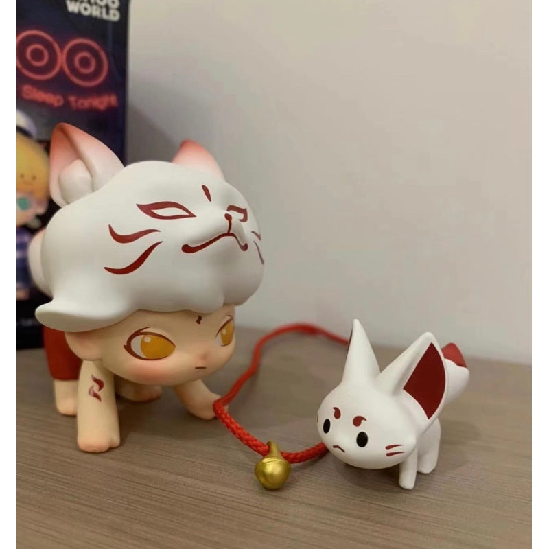 DIMOO No One's Gonna Sleep Tonight Series Fox Spirit Collectible Figure - Cute Anime Style Home Decor for Desk, Shelf & Gaming Room Display