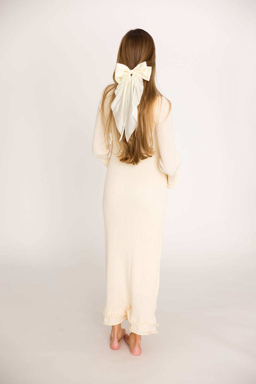 Arlet Ivory Maternity Dress - Bump Friendly & Comfortable for Pregnancy, Nursing, and Special Occasions