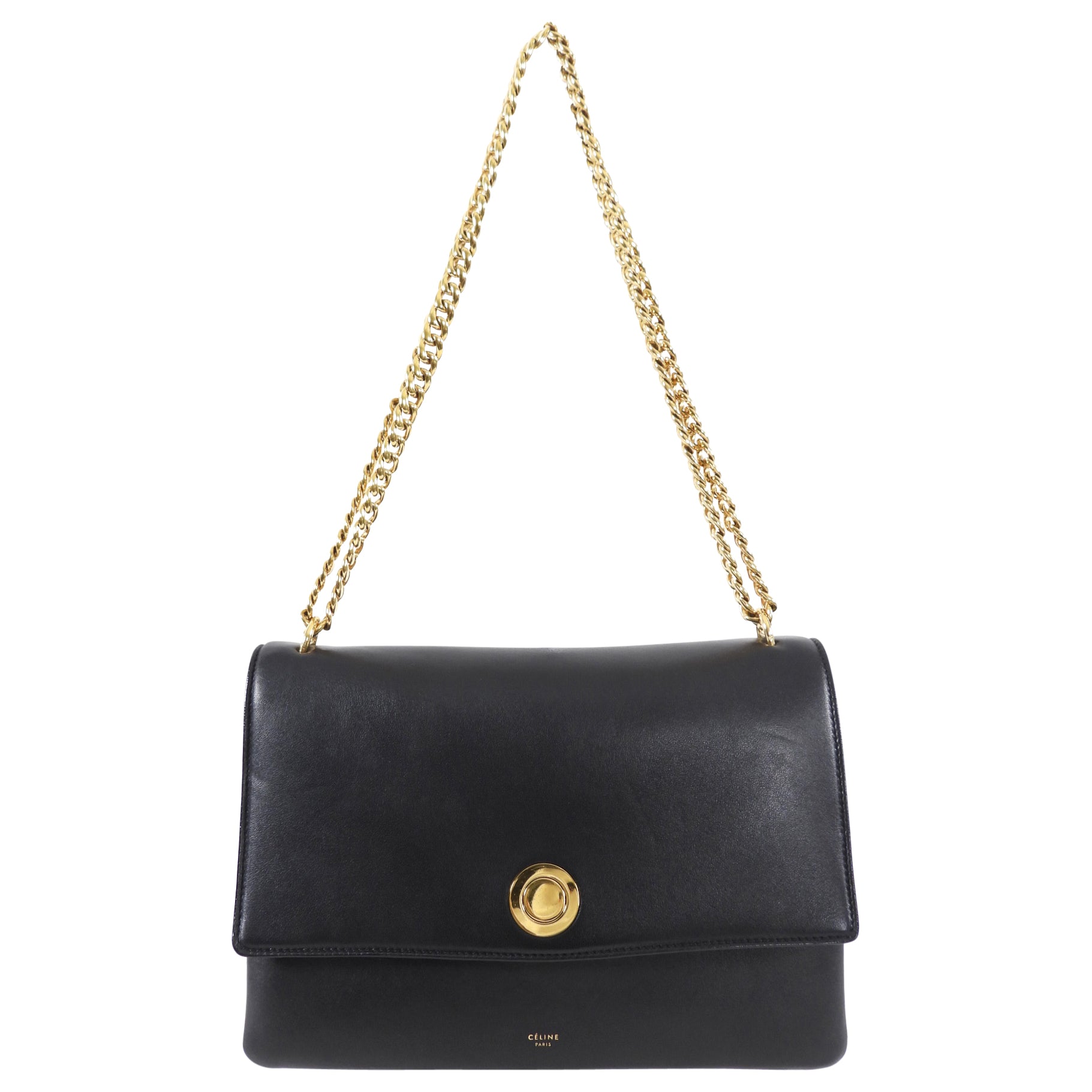 Celine Black Leather Chain Strap Triple Bag - Luxury Designer Crossbody Shoulder Purse for Women | Perfect for Evening Parties, Date Night & Special Occasions