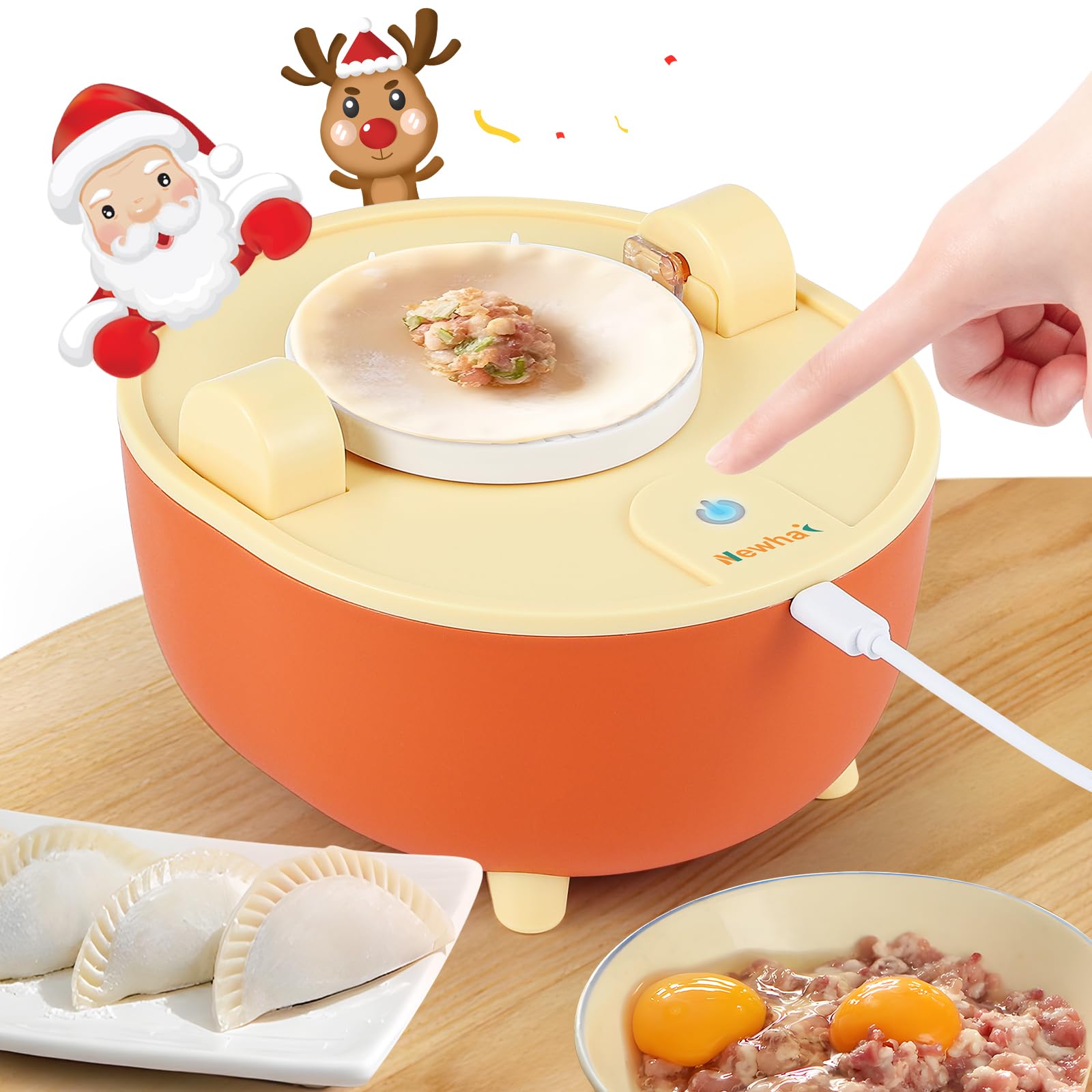 Electric Pasta Maker Machine with 1.5mm & 4mm Noodle Cutters + 3-3.5 Inch Dumpling Maker - Automatic Dough Press for Homemade Italian Pasta, Asian Dumplings & Fresh Noodles - Perfect for Family Cooking, Restaurant Use & Italian/Chinese Cuisine Lovers