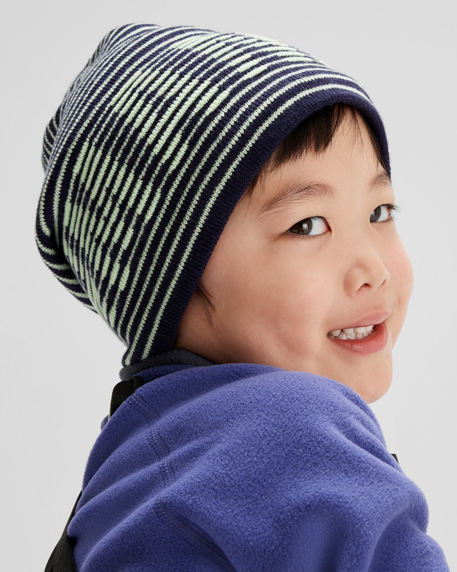 Glowy/Dark Horizon Kids' Poma Beanie - Warm Winter Hat for Boys & Girls - Perfect for Outdoor Play, Skiing & Snow Activities
