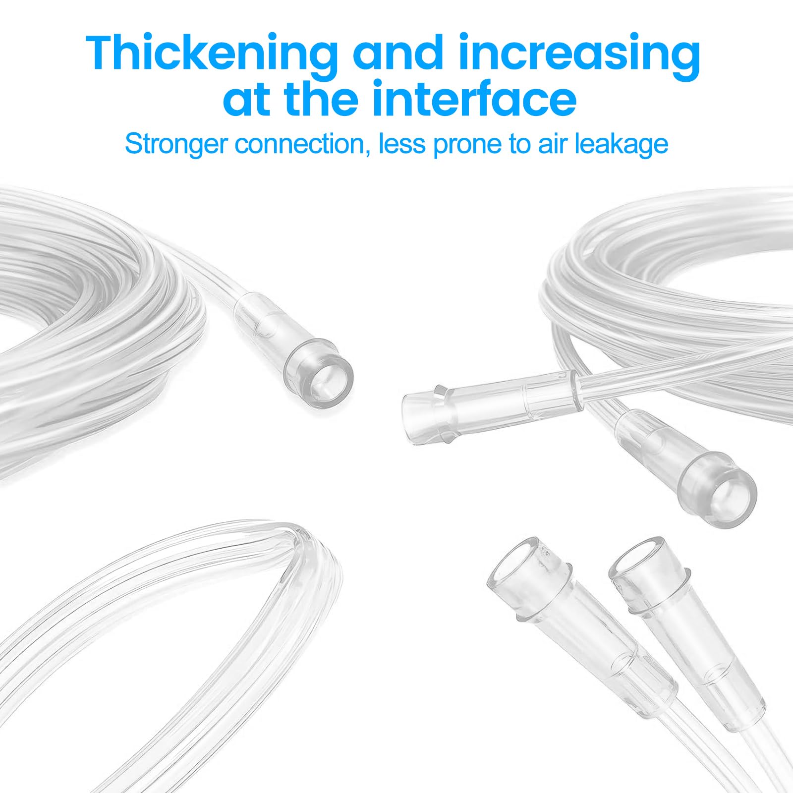 5 Foot High Flow Oxygen Tube Extension - Transparent, Crush Resistant PVC Oxygen Tubing for Medical Use (Pack of 3) - Ideal for Home Oxygen Therapy, Hospital Use, and Emergency Care