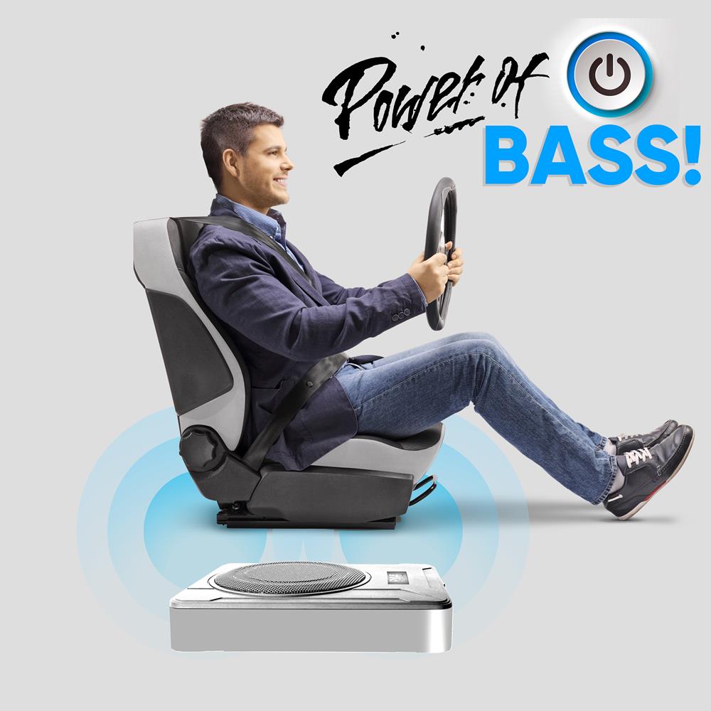 Premium Marine Grade Slim Active Subwoofer - High Performance Waterproof Bass Speaker for Boats, Cars & Outdoor Adventures