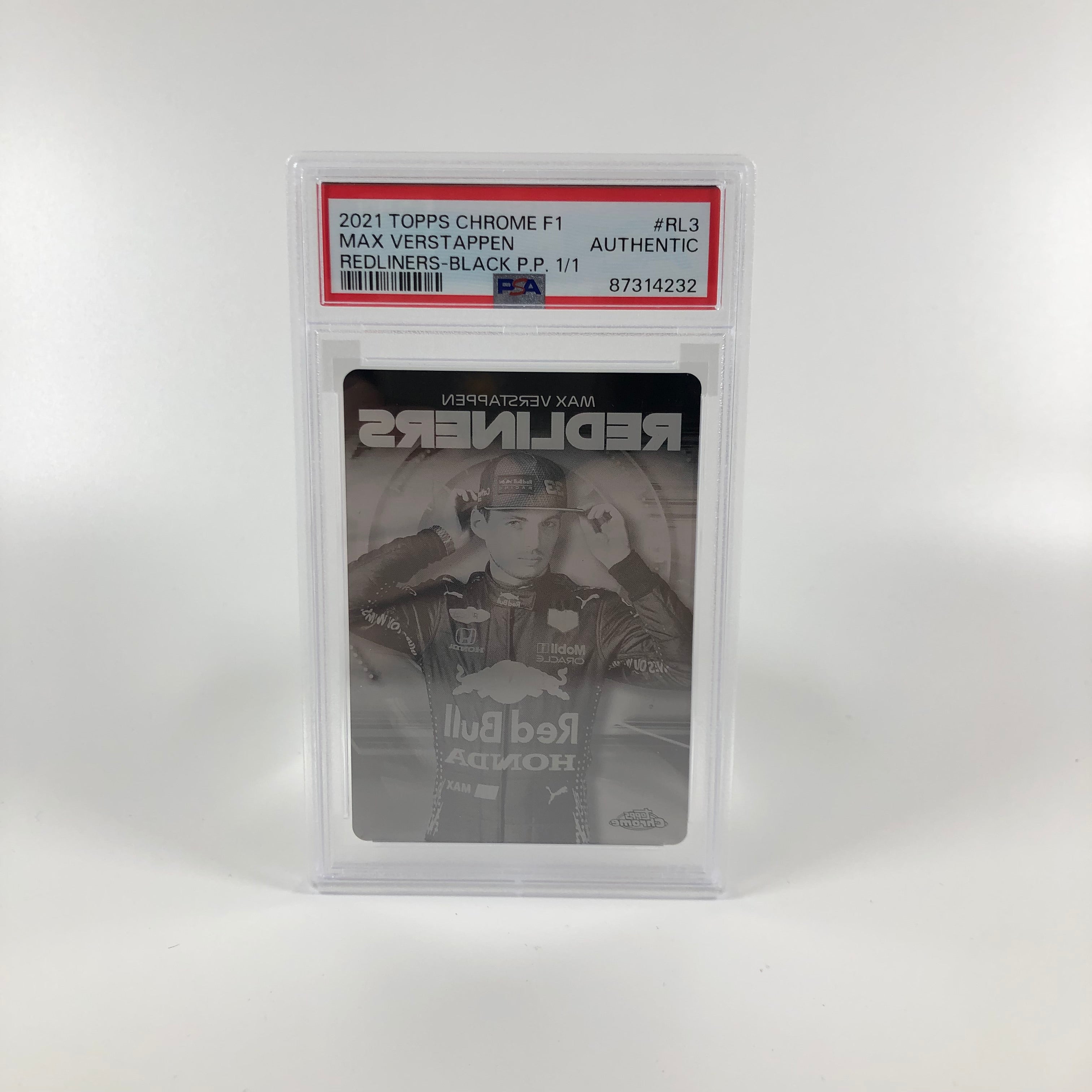 Authentic Max Verstappen #RL3 Black Printing Plate - Redliners Collectible - Perfect for Racing Fans, Home Decor & Memorabilia Displays