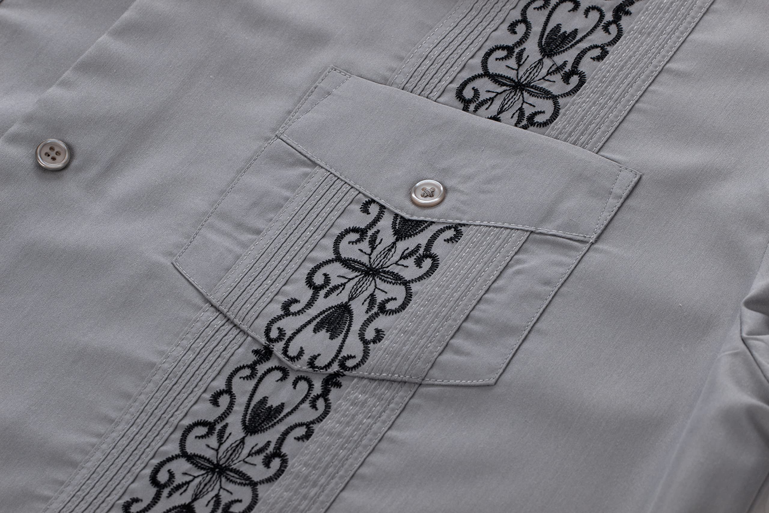 Men's Guayabera Shirts - Short Sleeve Casual Button Down Shirts for Summer | Breathable Linen Blend, Relaxed Fit | Perfect for Beach Weddings, Vacations & Tropical Outings