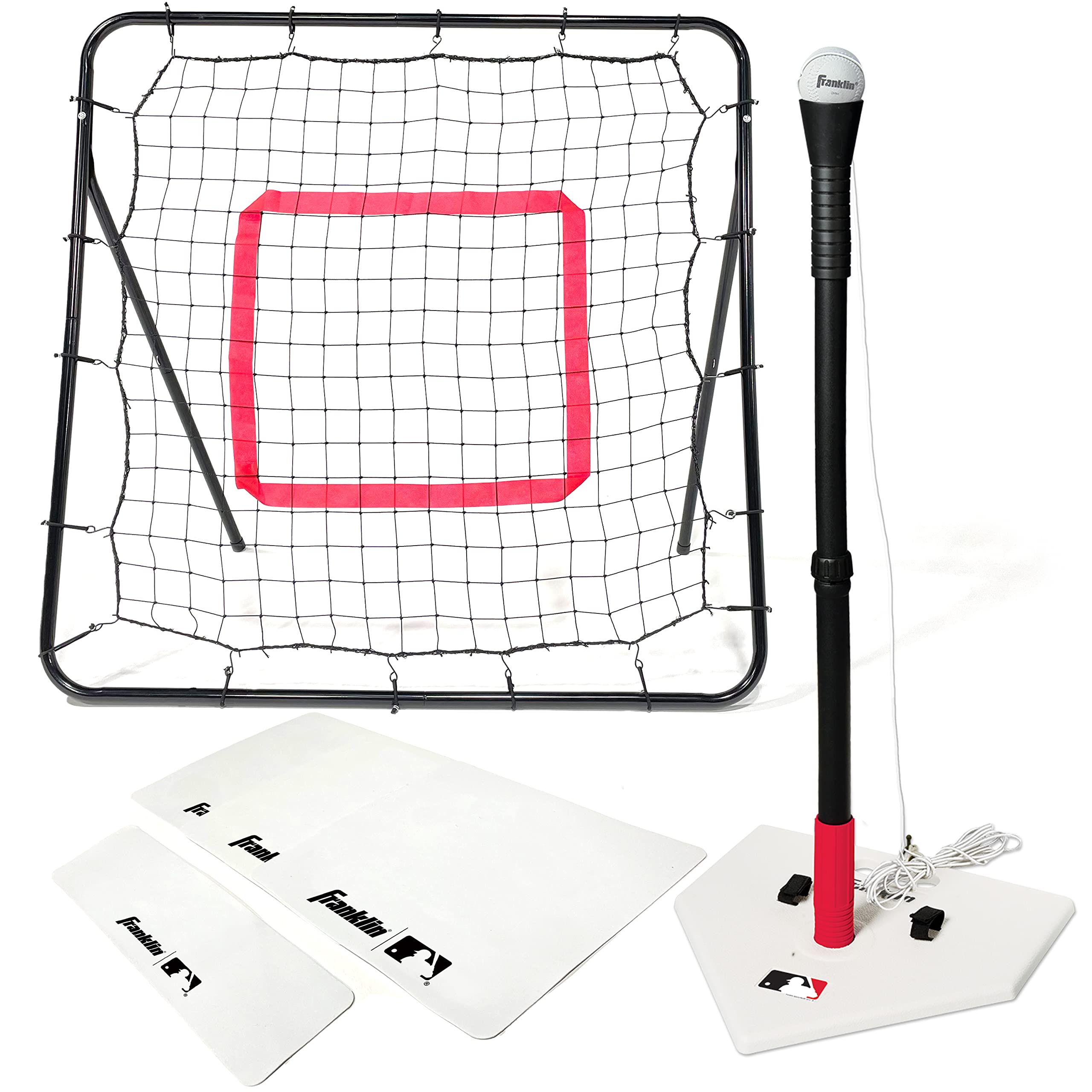 MLB Teeball Starter Set for Kids - Youth Baseball & Tball Training Equipment with Adjustable Batting Tee, Bases & Rebounder Net - Complete Beginner Baseball Kit for Boys & Girls Ages 4-8 | Perfect for Backyard Practice, Little League Training & Family Sports Activities