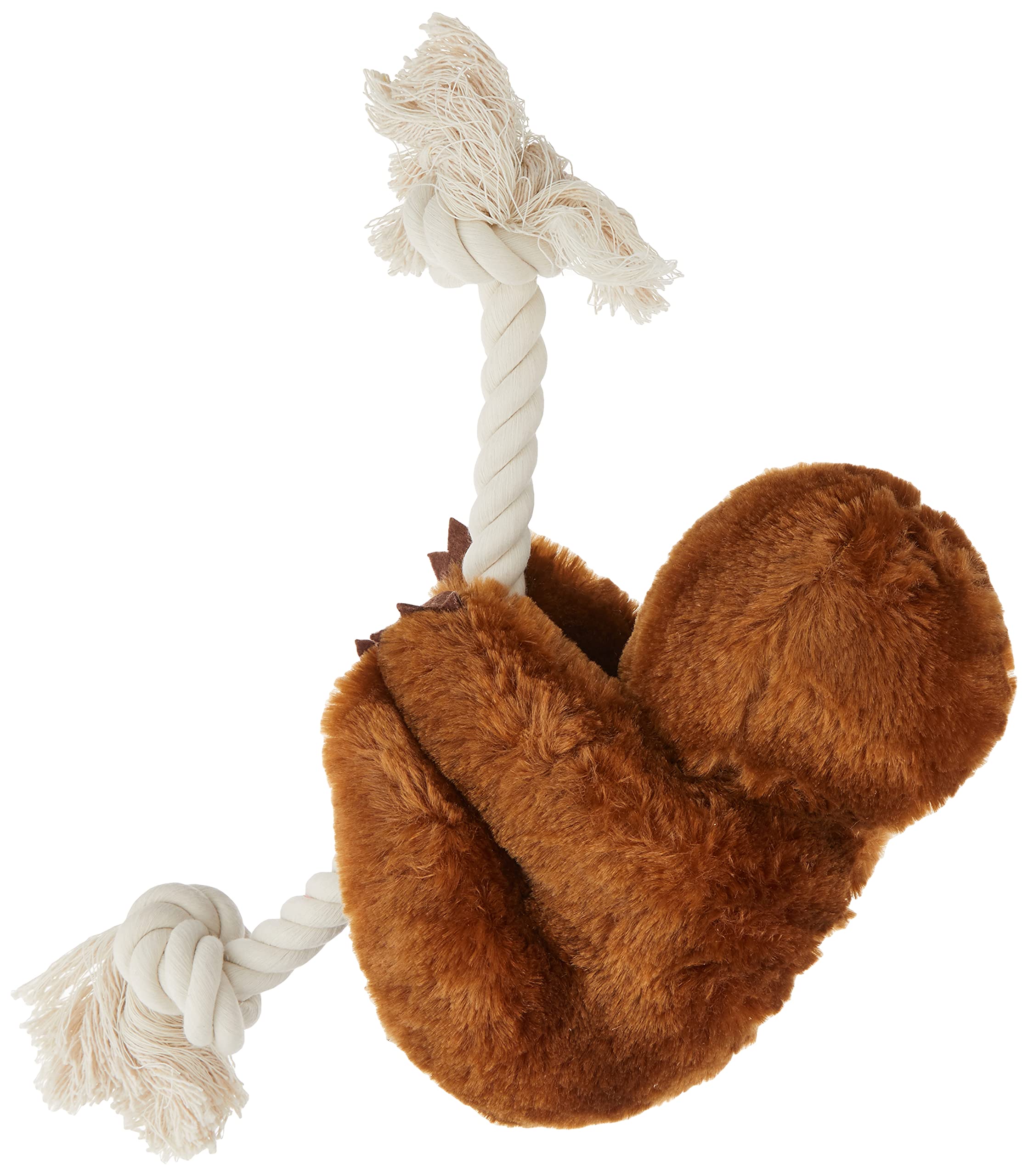 Fringe Studio Brown Sloth Plush Dog Toy with Rope - Soft & Durable Pet Chew Toy for Small & Medium Dogs - Perfect for Playtime, Training & Cuddling