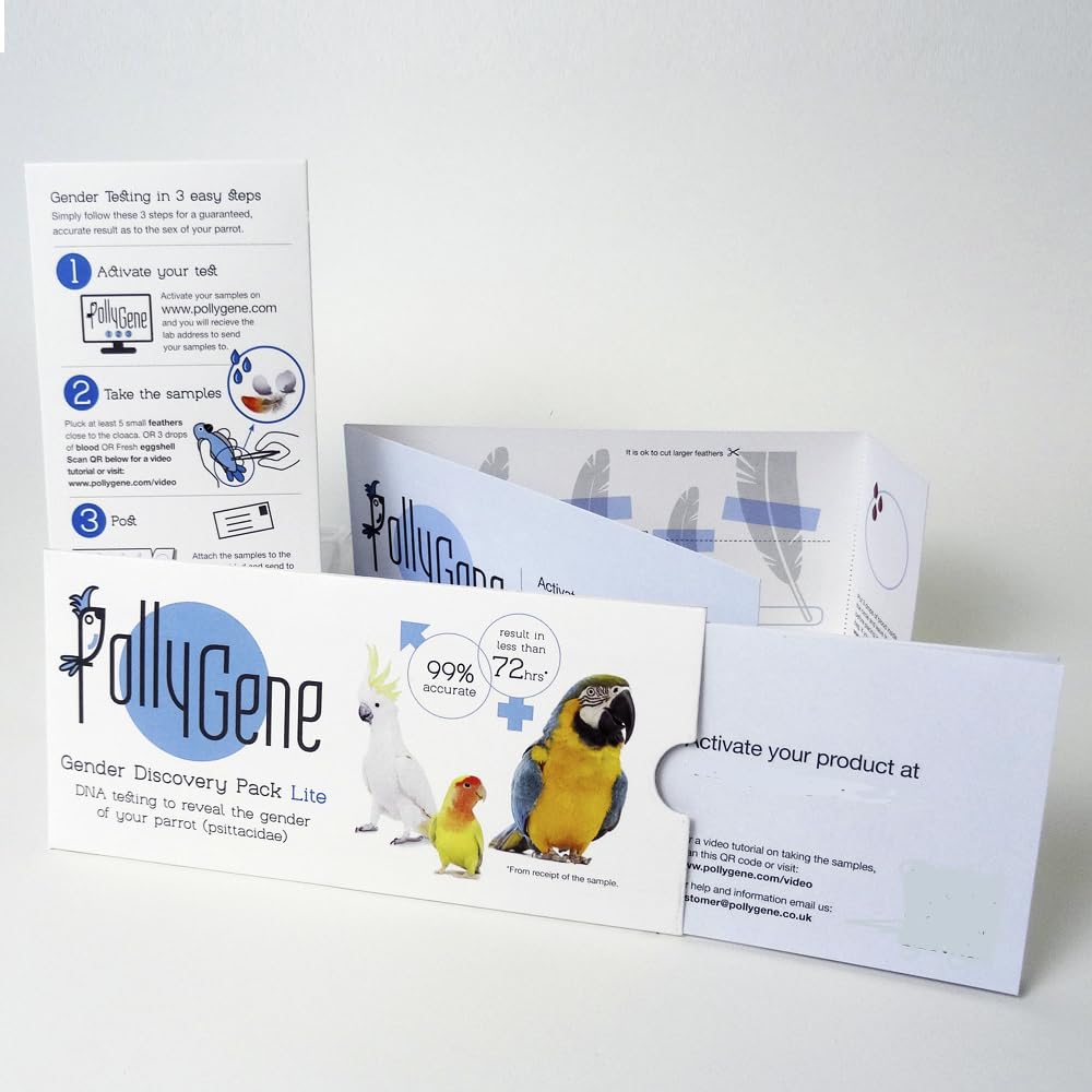 Parrot DNA Gender Test Kit - Accurate Bird Sexing for African Grey, Macaw, Cockatoo, Budgerigar, Lovebird & 300+ Psittacine Species | Avian DNA Testing & Gender Reveal | Perfect for Breeders, Pet Owners & Bird Enthusiasts