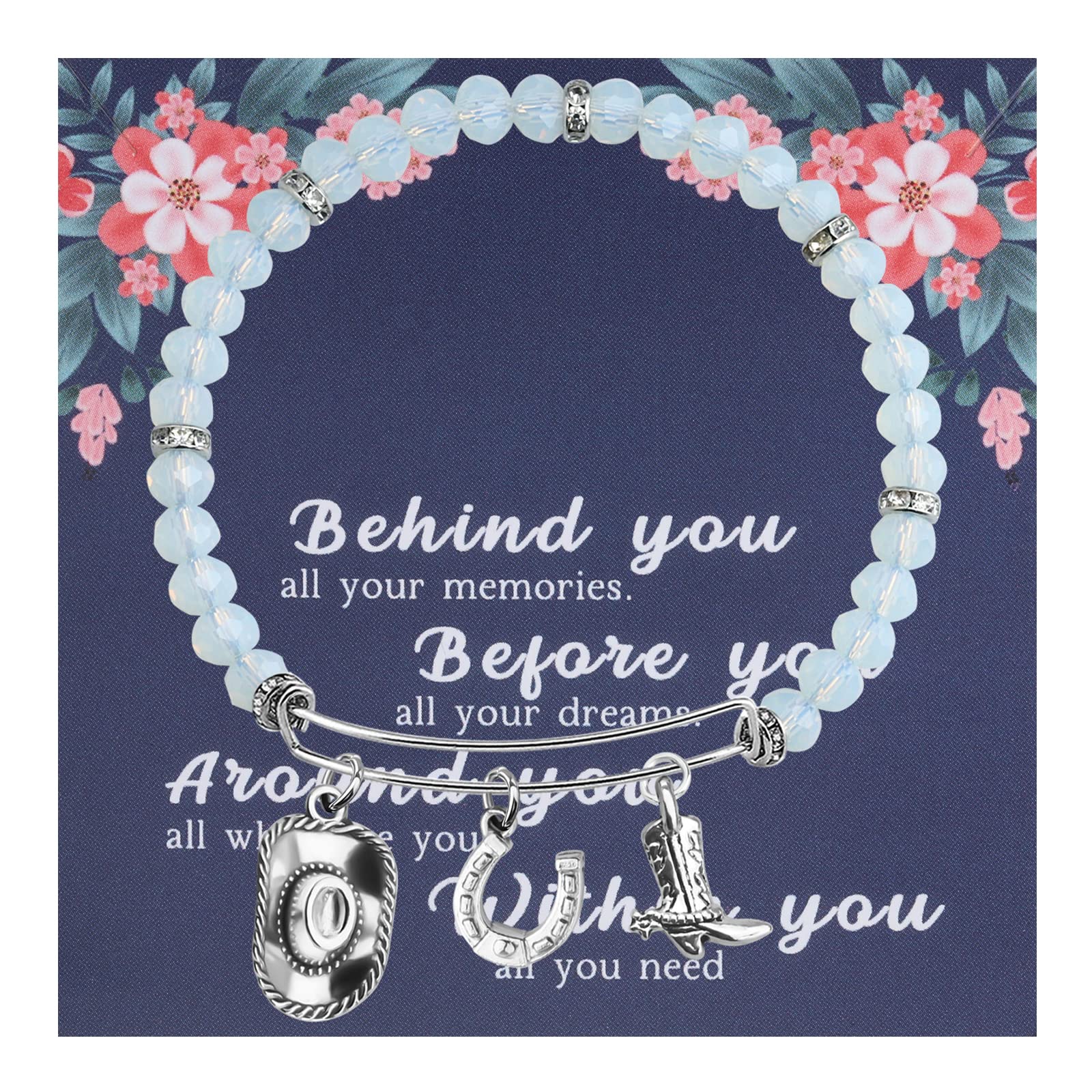 FEELMEM Western Cowgirl Bracelet - Equestrian Jewelry with Horseshoe Charm - Perfect Gift for Horse Lovers | Cowgirl Fashion Accessory for Rodeo, Ranch & Country Style Outfits