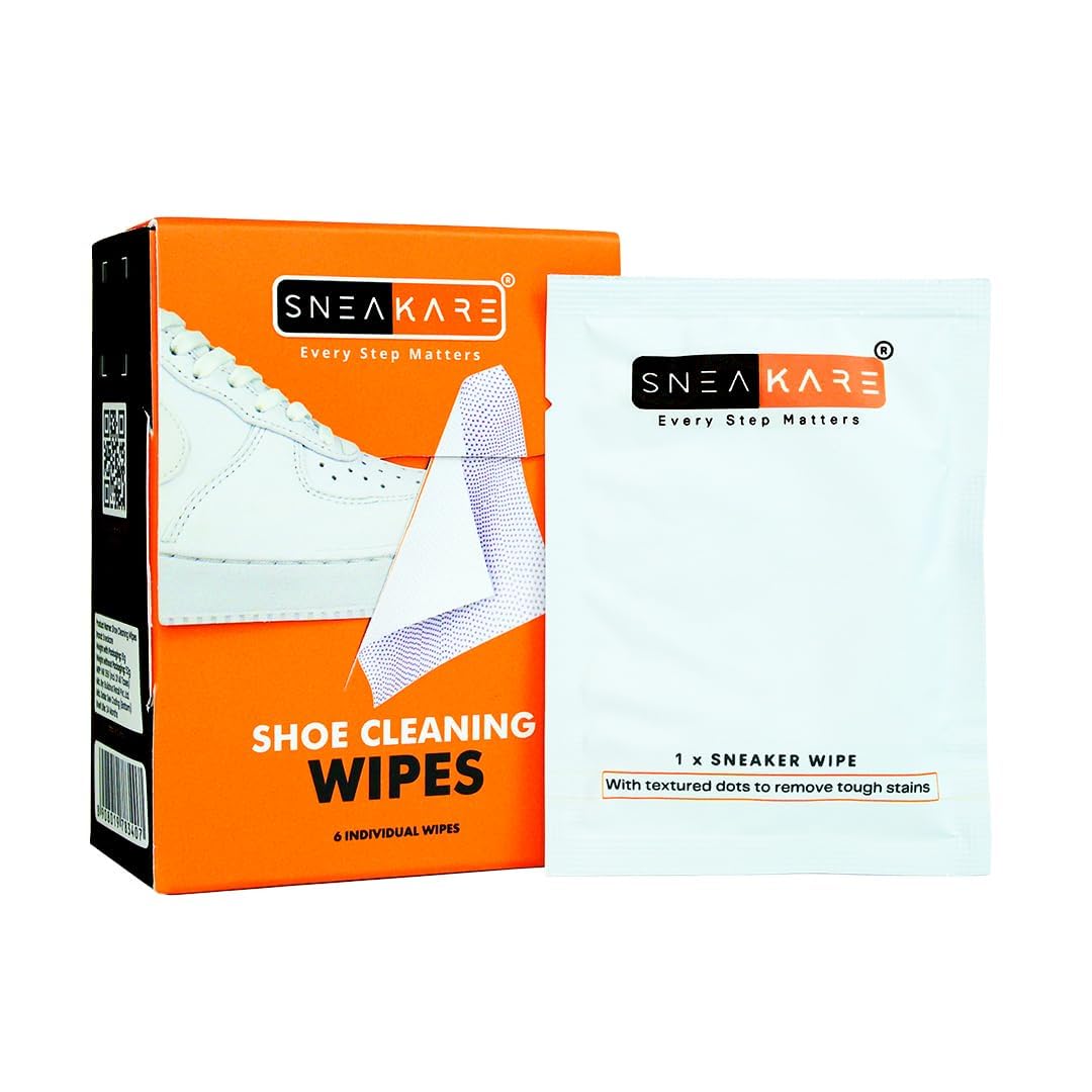 Premium Sneaker Cleaning Wipes (6-Pack) - Travel-Friendly Disposable Shoe Cleaner for White & Textured Shoes | Quick Shoe Care On-the-Go, Gym, Office & Outdoor Use