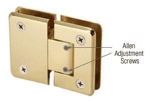 CRL C0L380BR Brass Cologne 380 Series Adjustable 180° Glass-to-Glass Hinge - Heavy Duty Cabinet & Shower Door Hardware for Bathroom & Kitchen Renovation