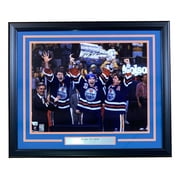 Mark Messier Autographed 16x20 Framed Edmonton Oilers Stanley Cup Photo - Limited Edition Collectible for Hockey Fans & Sports Memorabilia Enthusiasts - Perfect for Man Cave, Sports Bar, or Office Decor