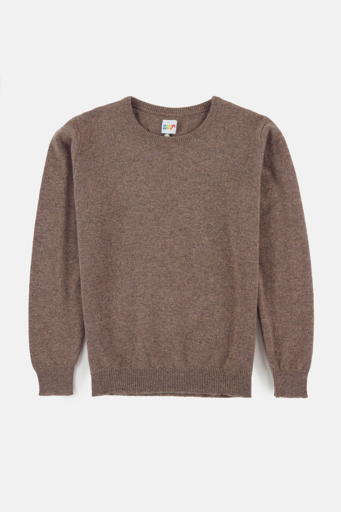 Women's Soft Lambswool Crew Neck Sweater - Warm Winter Knit Pullover for Casual & Office Wear | Truffle Brown Cozy Outfit