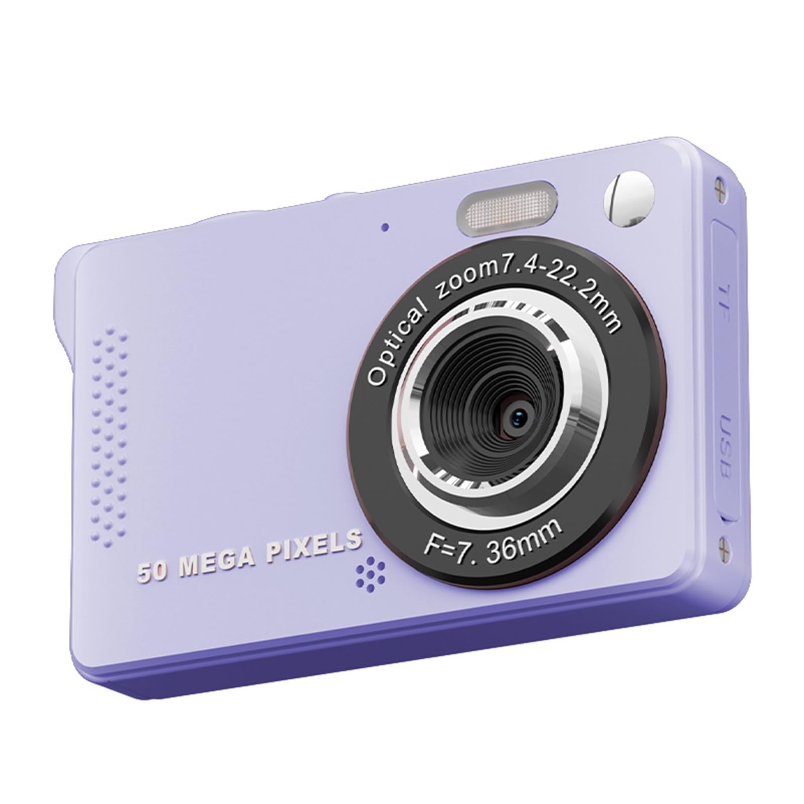 44MP 1080P FHD Digital Camera with 16X Zoom & 32GB Card - Rechargeable Compact Camera for Kids, Adults, Teens & Beginners (Purple) - Perfect for Travel, School Projects, Vlogging & Everyday Photography
