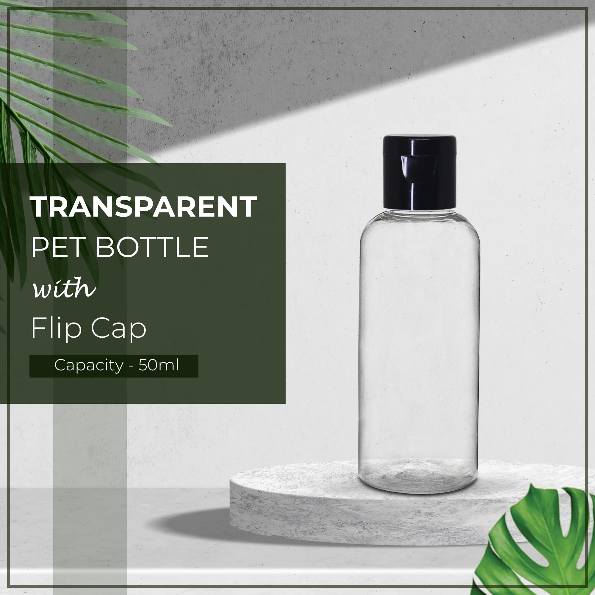 NSB Herbals 50ml Empty Clear Plastic Bottles - 6 Pack Refillable Travel Size Cosmetic Containers with Leak-Proof Flip Cap for Toiletries, Shampoo, Lotion & Cream | Perfect for DIY Beauty Products, Travel Essentials & Home Organization