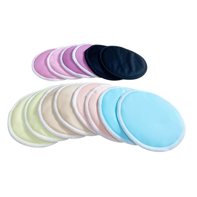Alimos Organic Bamboo Nursing Pads - 14 Pack Reusable Washable Breastfeeding Pads | Ultra-Absorbent 4-Layer Protection | Leak Proof Nursing Essentials for Comfort & Discretion | Perfect for Daily Use, Travel & Work