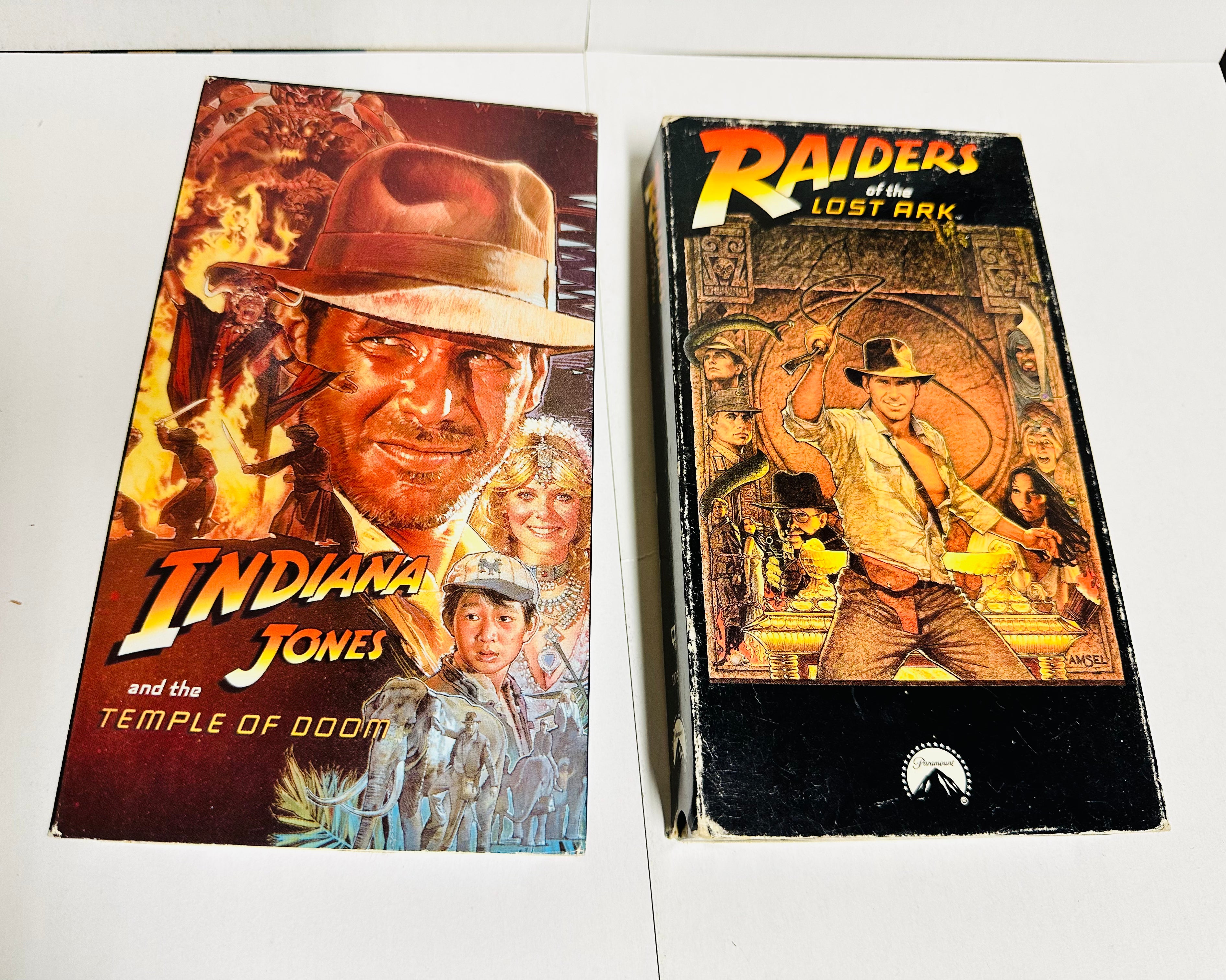 Raiders of the Lost Ark & Indiana Jones VHS Movie Collection (1981 & 1984) - Perfect for Movie Nights & Vintage Film Collectors