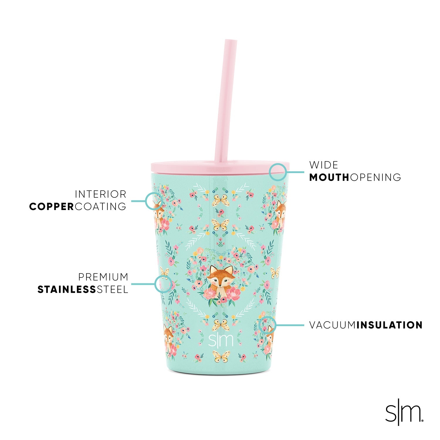 Kids Classic Tumbler with Lid & Silicone Straw - BPA-Free Spill-Proof Water Bottle for School, Sports & Outdoor Activities