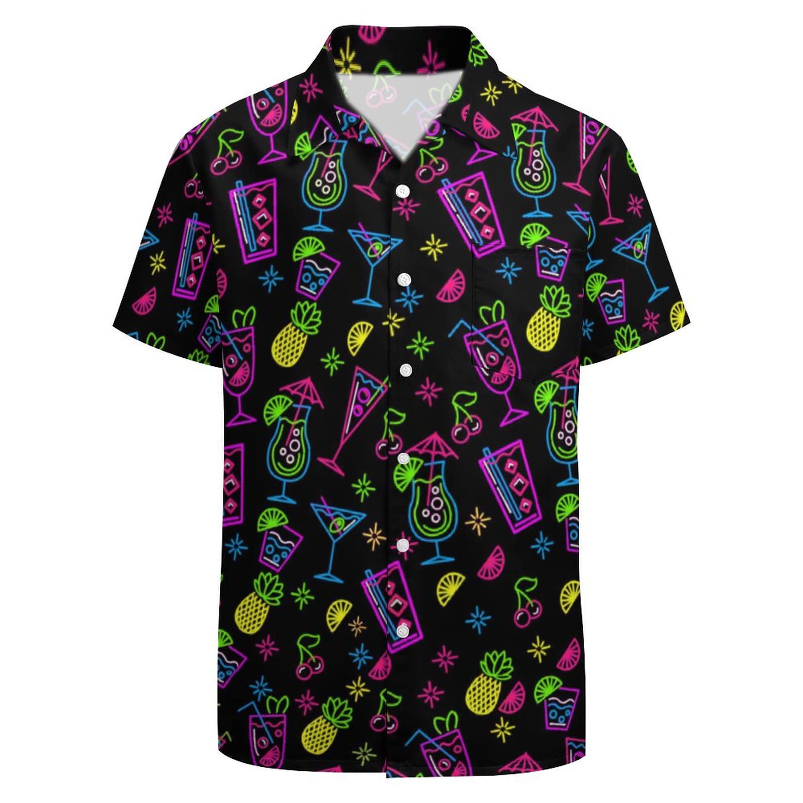 GADZILLE Men's Hawaiian Shirt - Casual Short Sleeve Aloha Shirt with Button Down for Beach, Party & Summer Vacation - Tropical Floral Print Breathable Shirt for Outdoor Events, Luau, BBQ and Casual Wear