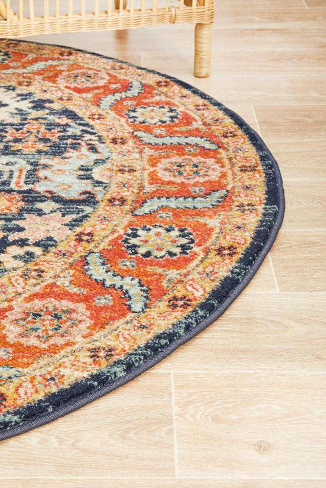 Legacy Navy Transitional Round Rug - Soft & Durable Area Rug for Living Room, Bedroom, or Office Decor