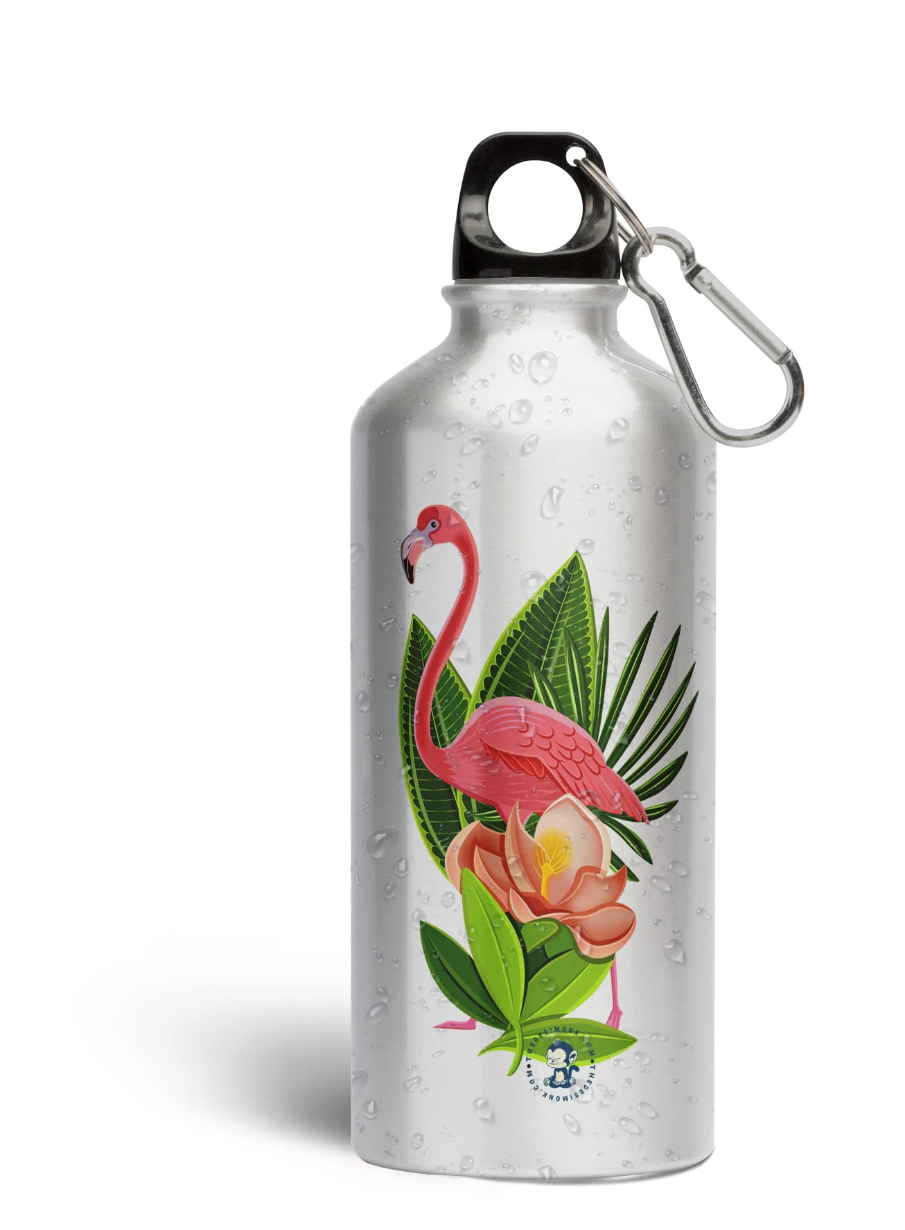 Premium Flamingo Printed Aluminum Water Bottle - 600ml Insulated Bird Design Bottle with Leak-Proof Lid | Ideal for Gym, Hiking, Travel & Outdoor Activities | BPA-Free & Eco-Friendly