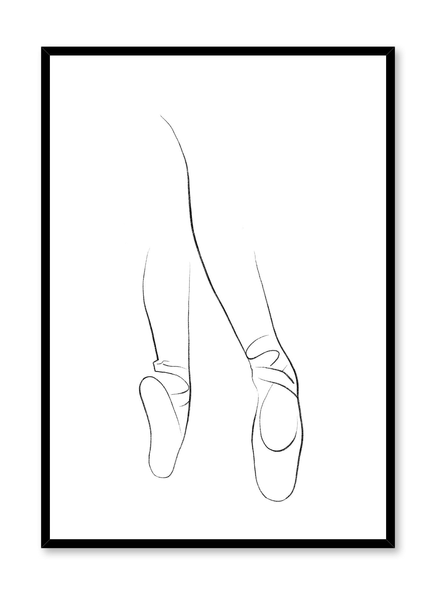 Pointe Ballet Poster - Elegant Dance Art for Home & Studio Decor | Perfect for Ballet Lovers, Dancers & Dance Teachers