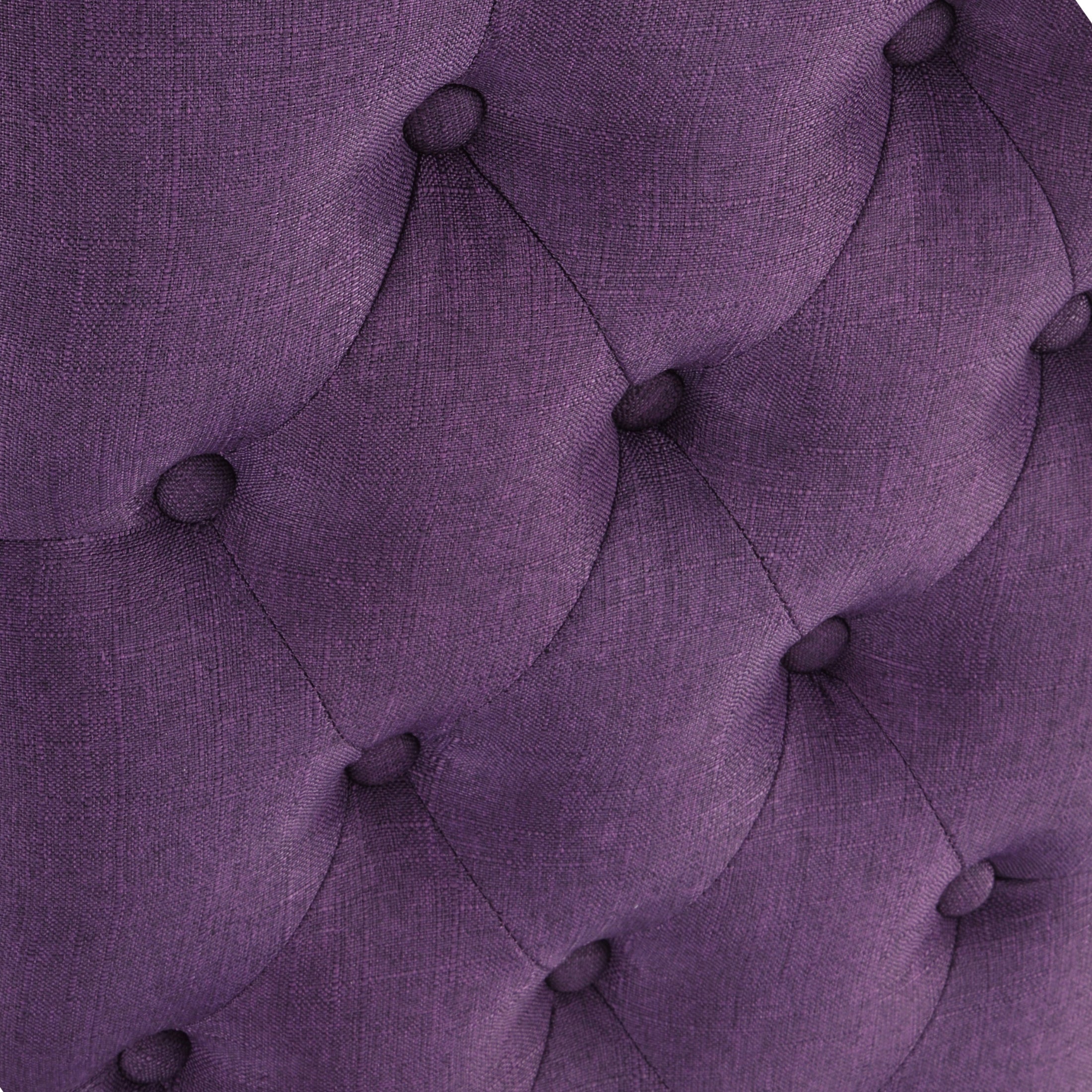 Roundhill Furniture Leviton Solid Wood Tufted Upholstered Dining Chairs - Set of 2, Elegant Purple Velvet - Perfect for Dining Room, Kitchen, Breakfast Nook & Home Decor