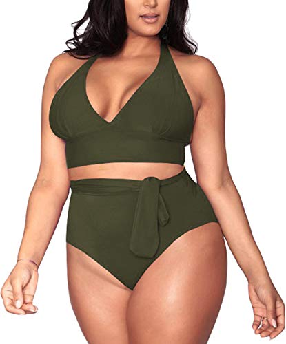 Sovoyontee Women's Plus Size High Waisted Tummy Control Swimwear - Full Coverage Bathing Suit for Women - Perfect for Beach, Pool & Summer Vacations