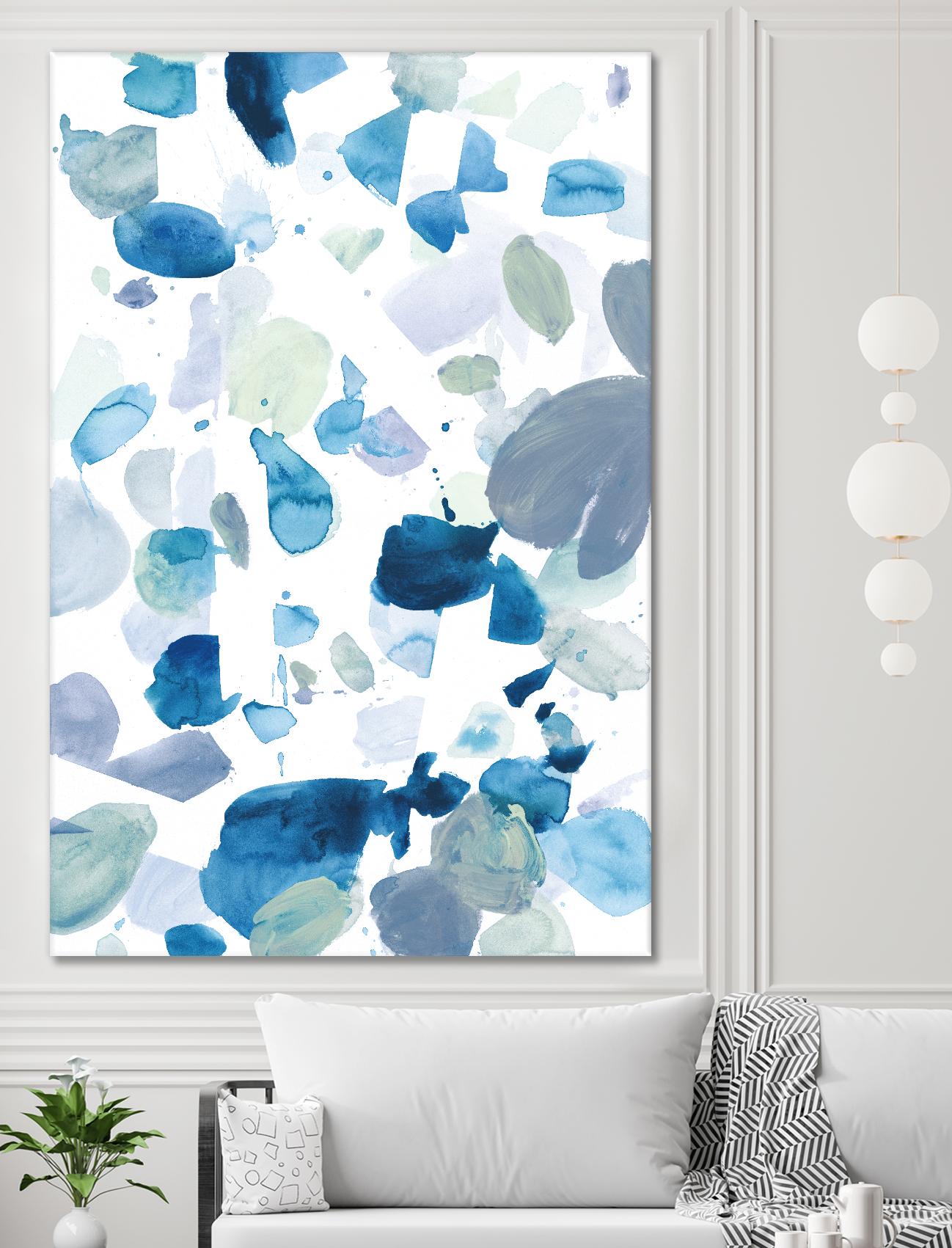 Blue Butterfly Dance Wall Art - Handmade Canvas Painting for Home & Office Decor - Perfect for Living Room, Bedroom, or Gift