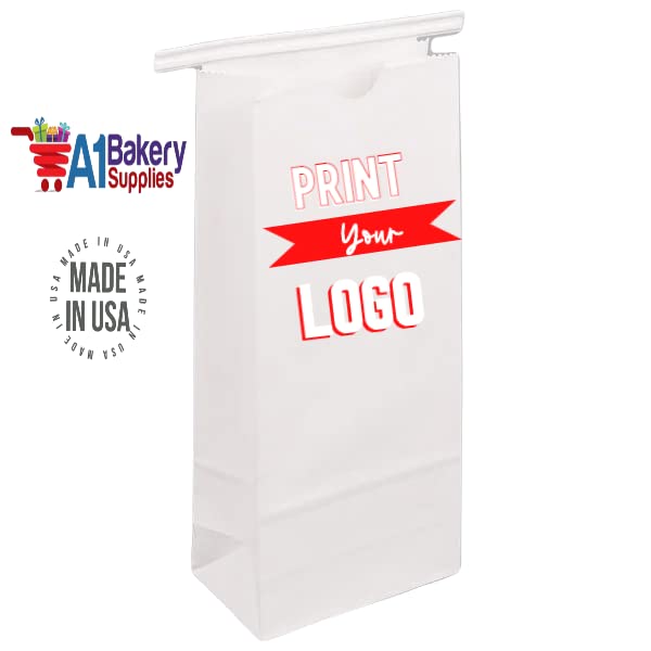 25-Pack 1 LB White Tin Tie Bakery Bags - No Window, Resealable Cookie & Coffee Bags for Freshness - Perfect for Home Baking, Gift Packaging, and Store Display