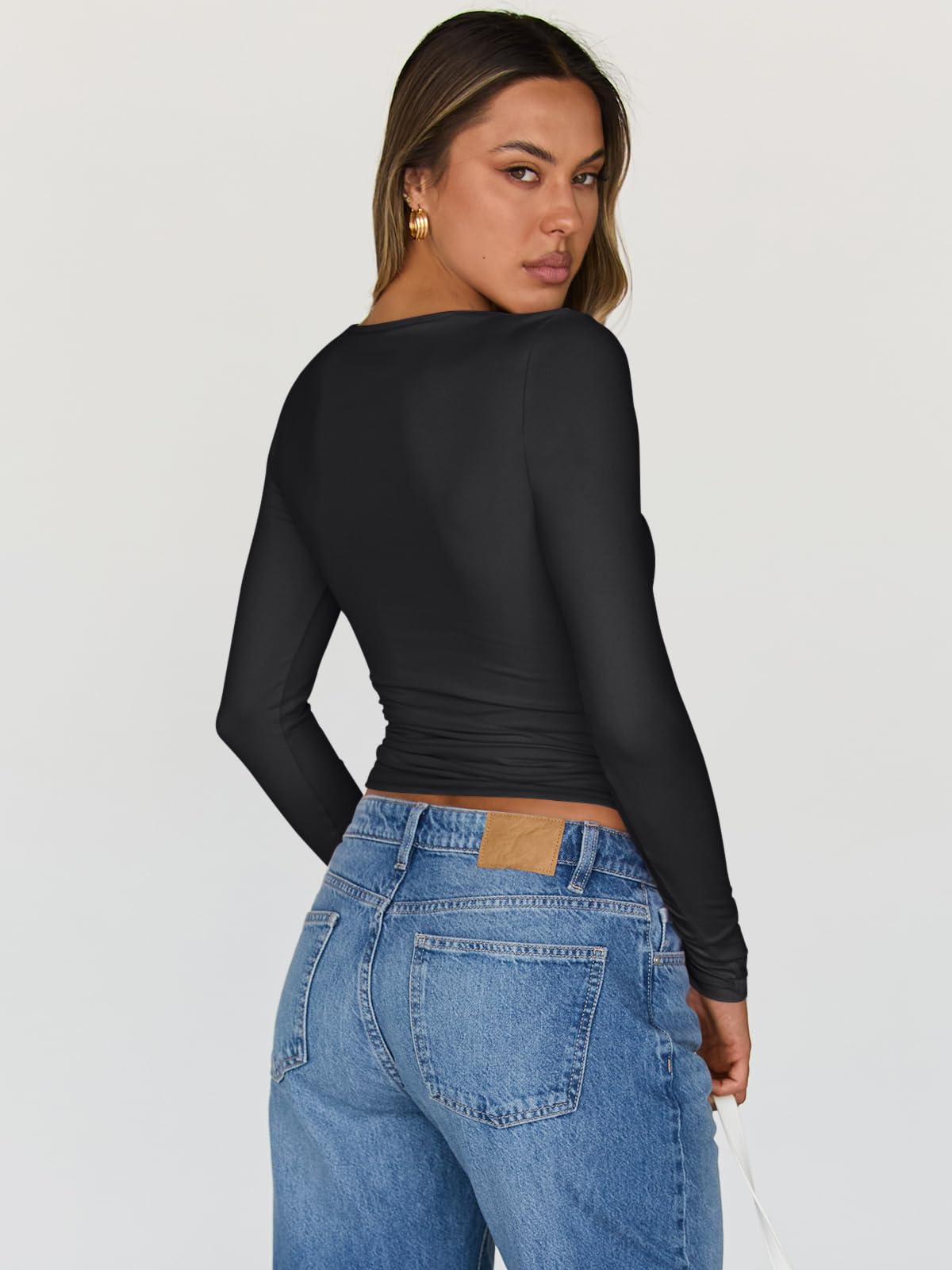 Trendy Queen Women's Long Sleeve Going Out Top - Y2K Cute Shirt for Fall Fashion 2025 | Perfect for Parties, Dates & Night Out Outfits